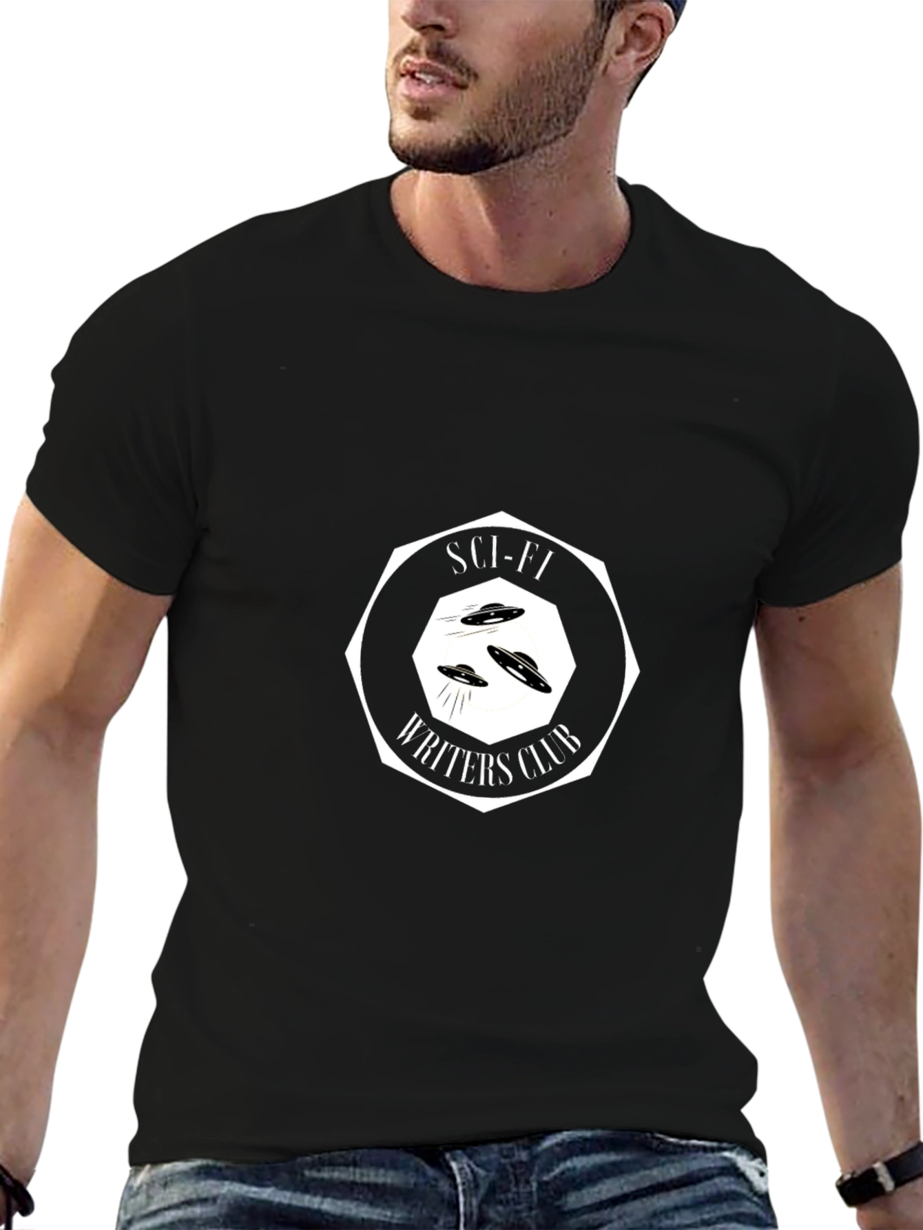 Sci-Fi Writers Club Graphic Tee - Black Cotton
