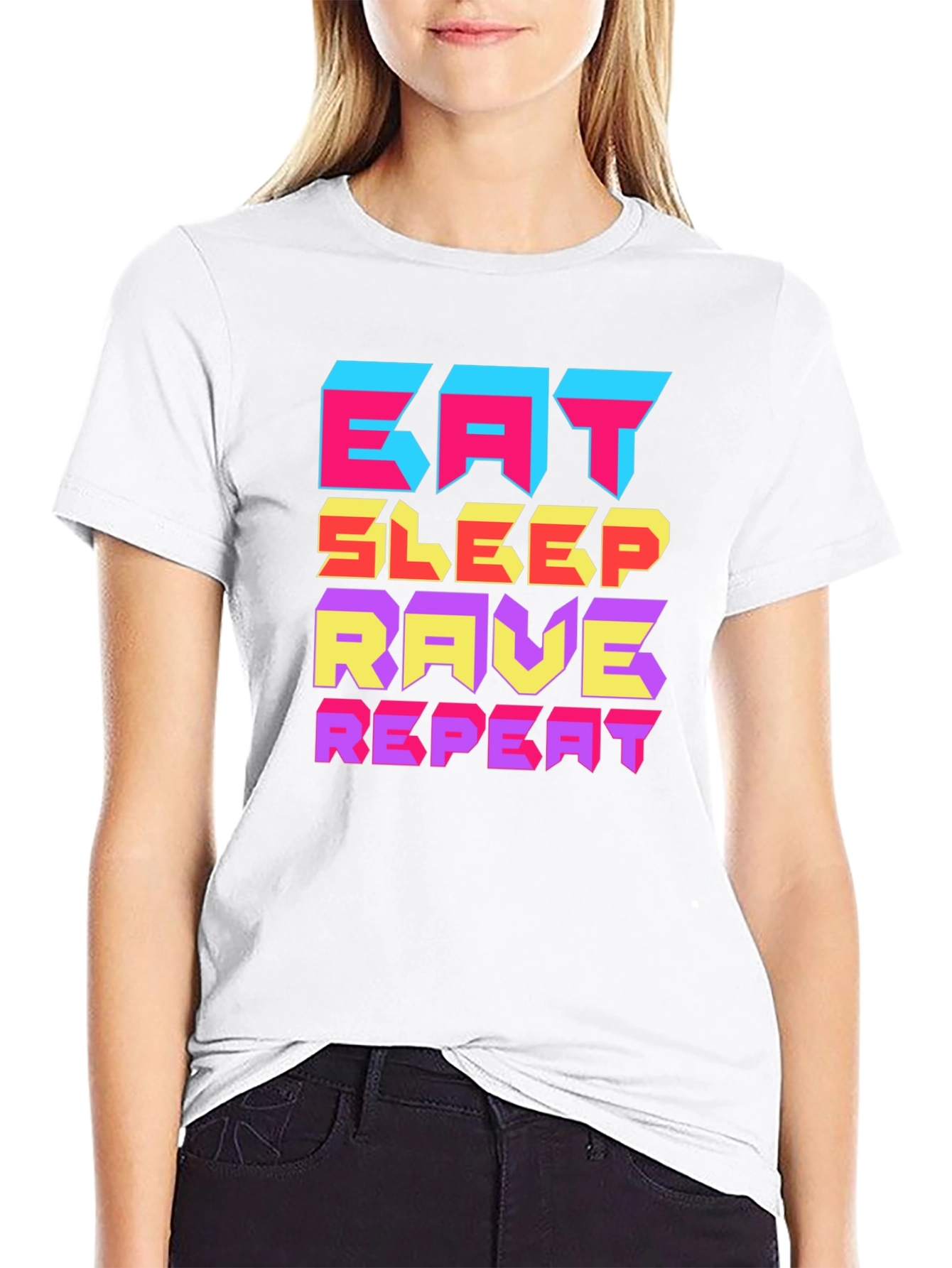 Eat Sleep Rave Repeat Graphic T-Shirt
