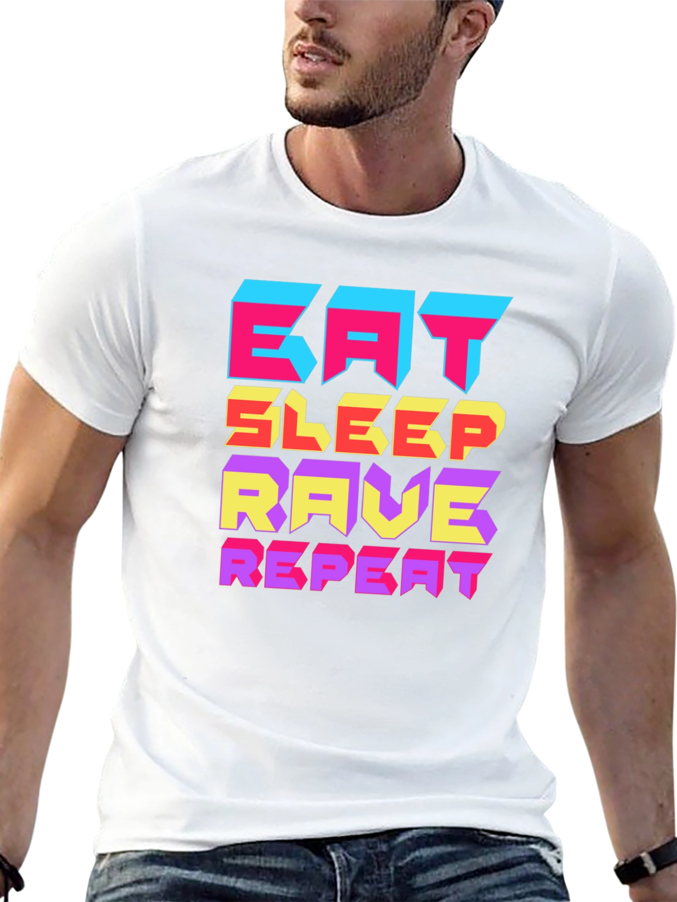 Eat Sleep Rave Repeat Graphic T-Shirt