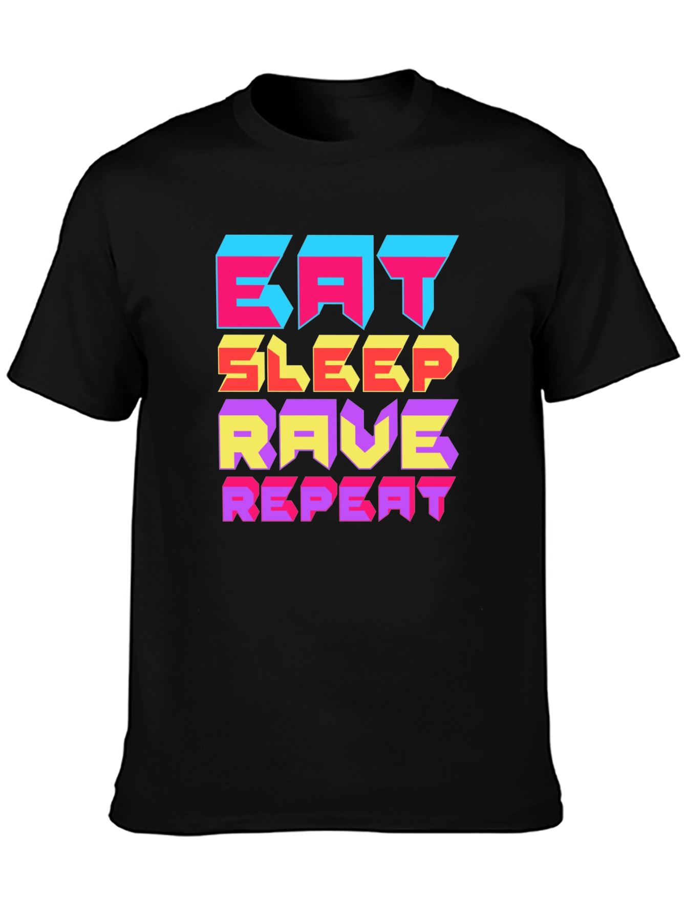Eat Sleep Rave Repeat Graphic T-Shirt