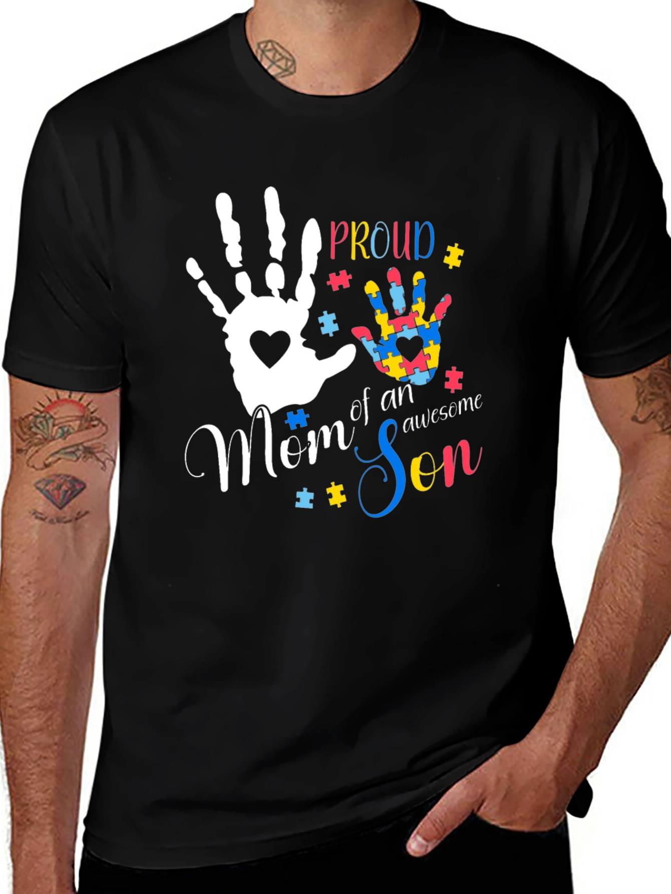 Proud Mom of an Awesome Son Autism Awareness T-Shirt