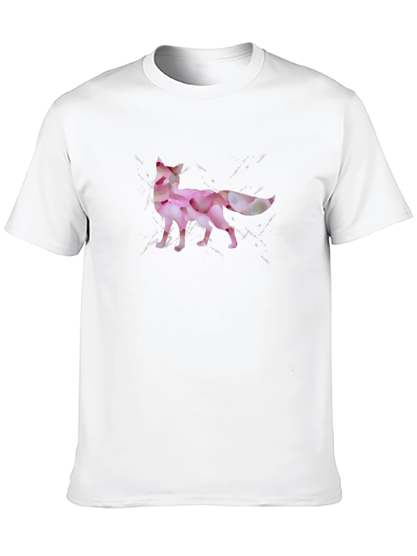 Floral Fox Print Black T-Shirt