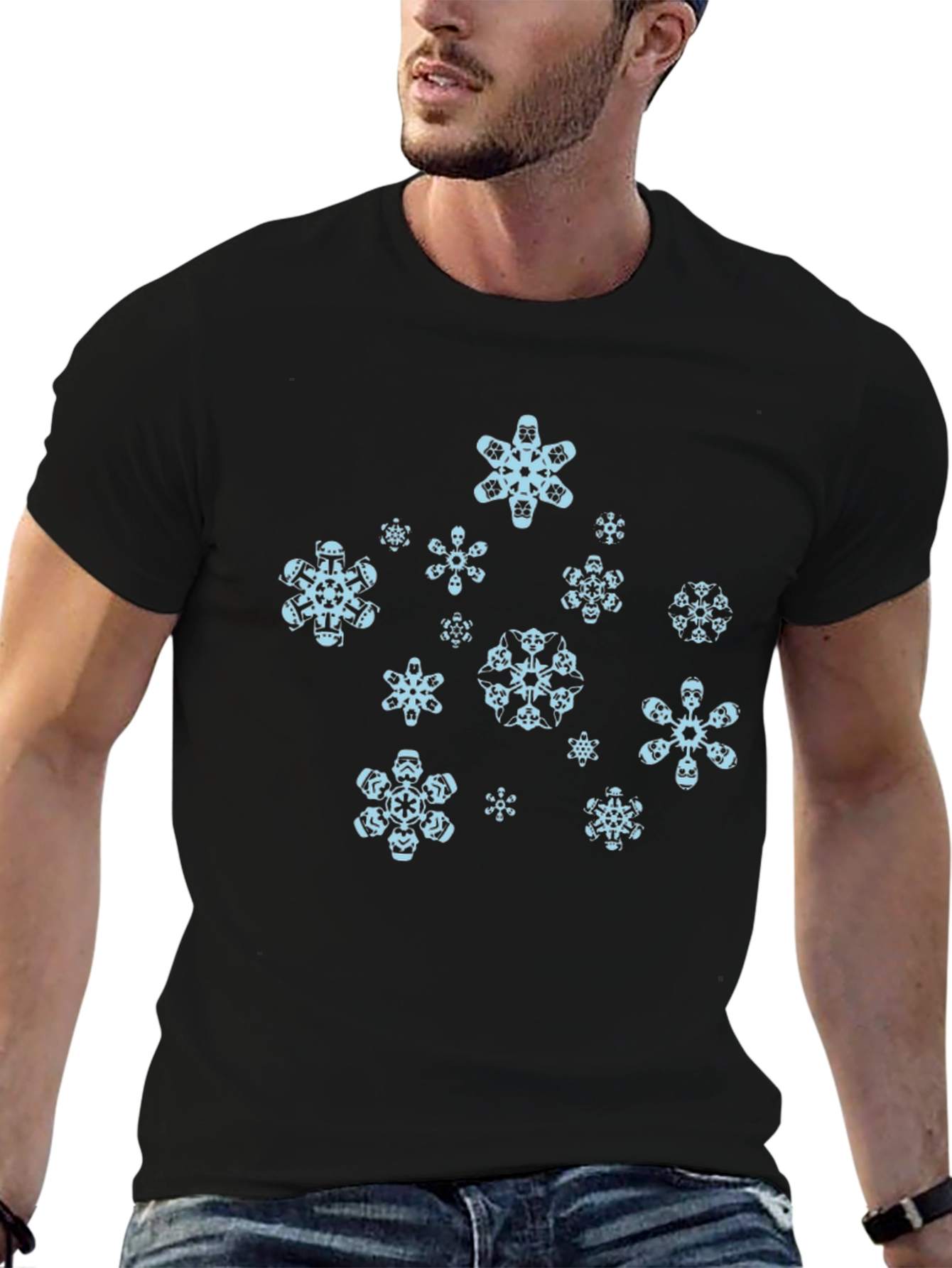 Stormtrooper Snowflake T-Shirt - Black Cotton Blend