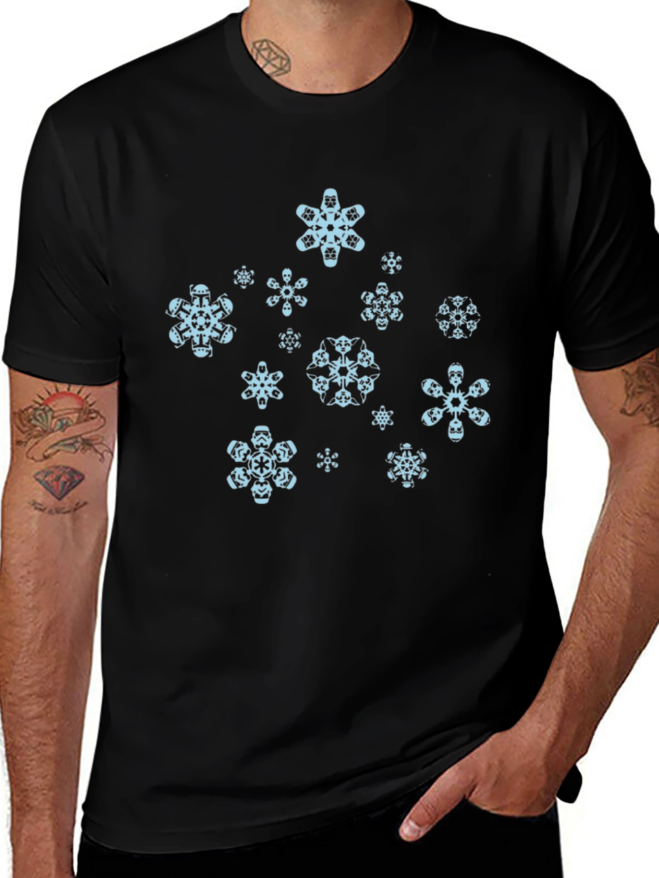 Stormtrooper Snowflake T-Shirt - Black Cotton Blend