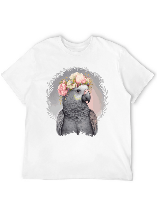 Parrot Floral Wreath Graphic Tee