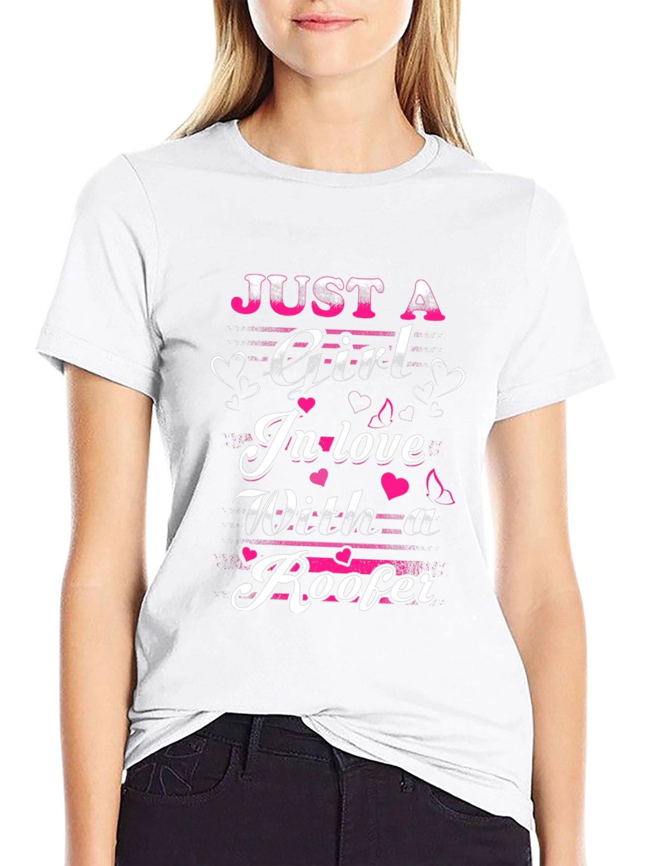 Roofers Girl T-Shirt: Just A Girl In Love Design