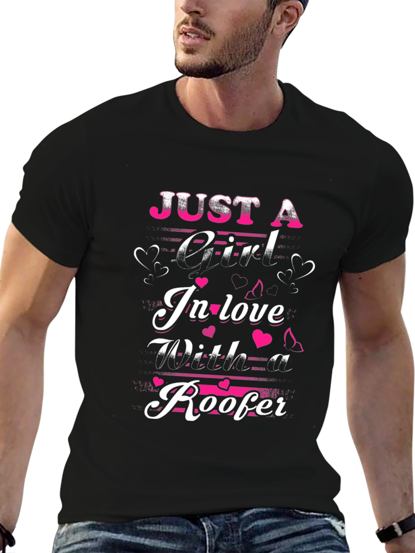 Roofers Girl T-Shirt: Just A Girl In Love Design
