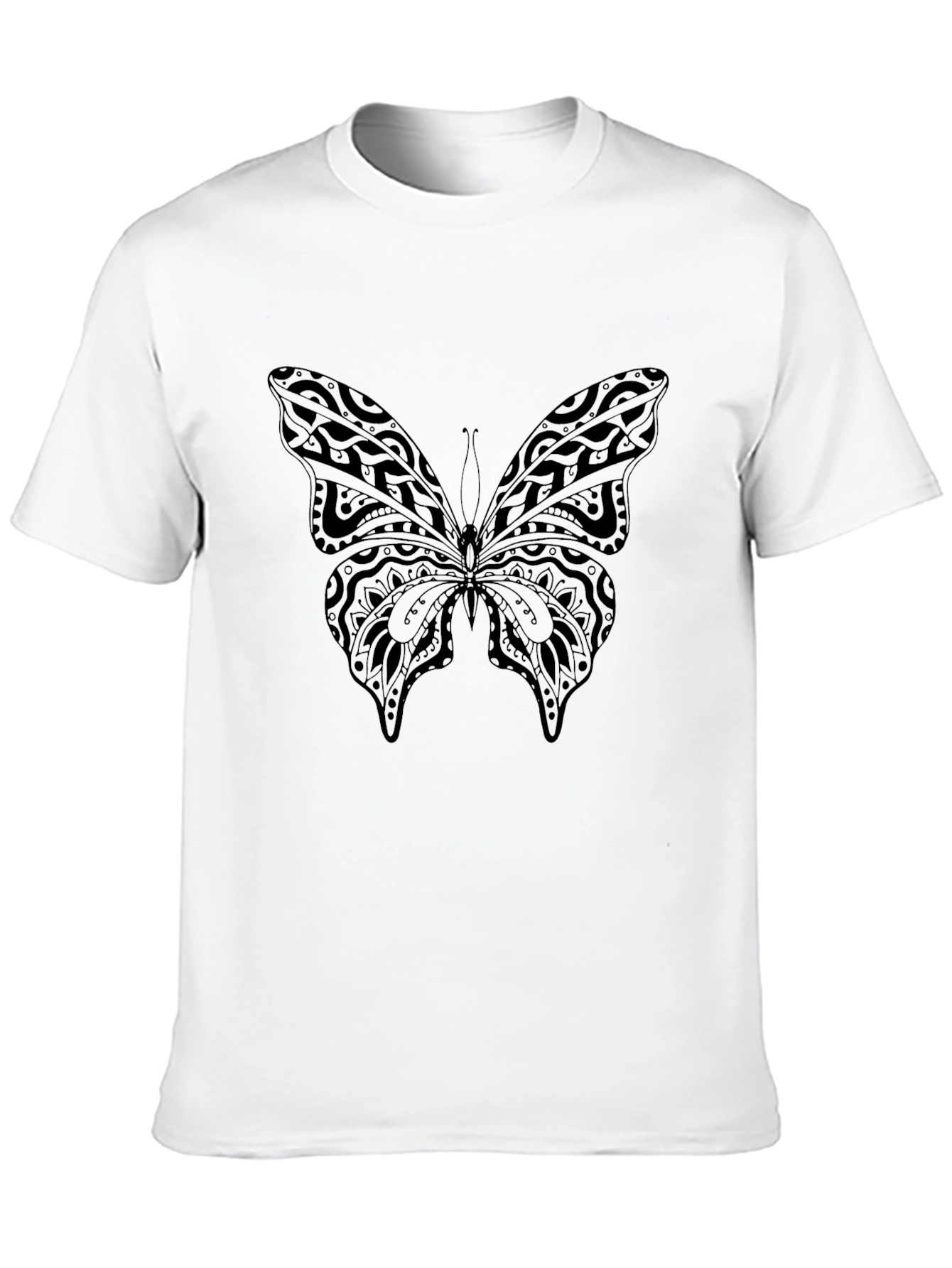 Butterfly Print Black T-Shirt