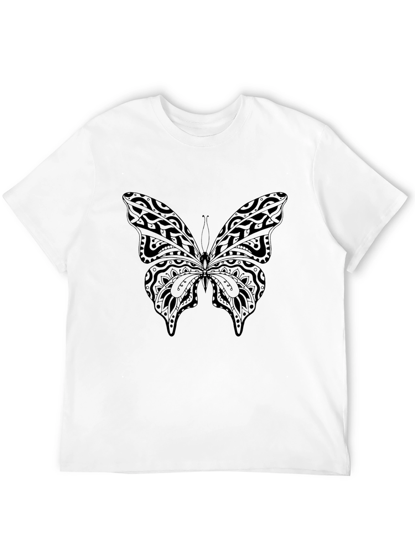 Butterfly Print Black T-Shirt