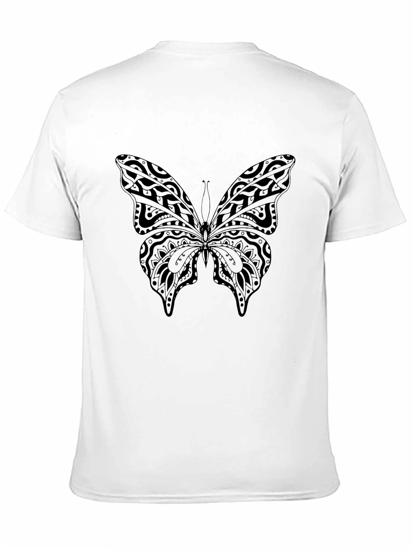 Butterfly Print Black T-Shirt