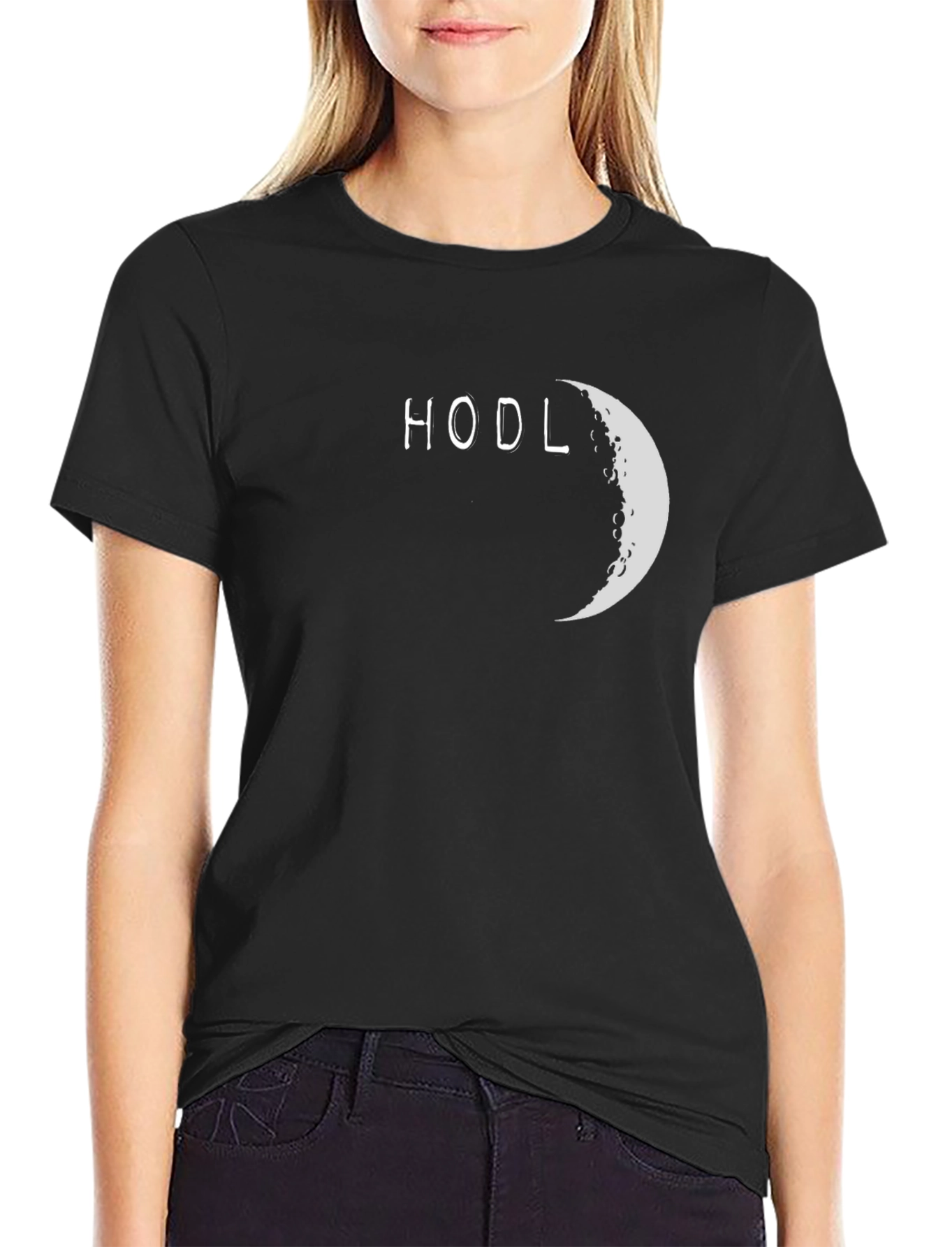 HODL Moon Black T-Shirt - Crypto Investing