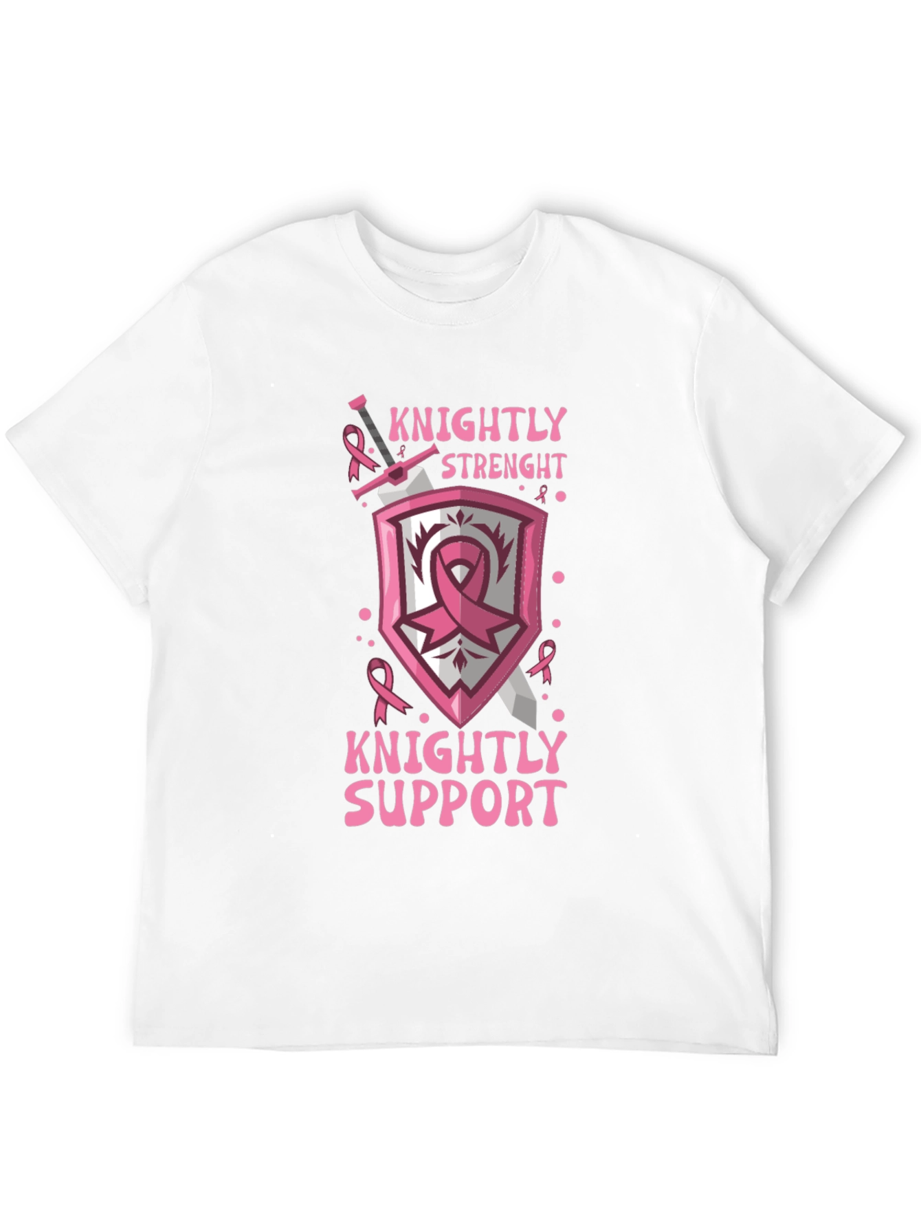 Knightly Strength Breast Cancer Support T-Shirt