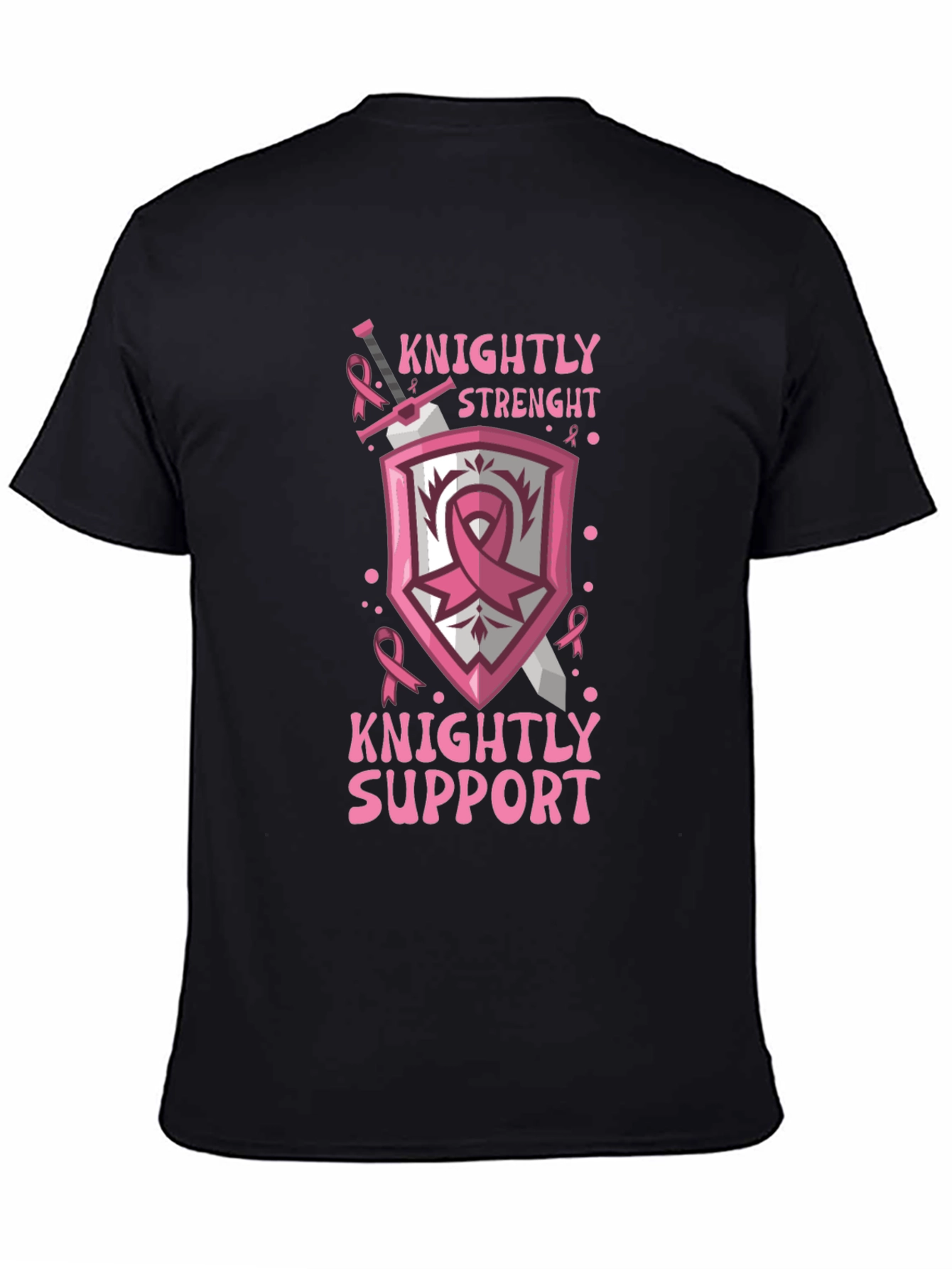 Knightly Strength Breast Cancer Support T-Shirt