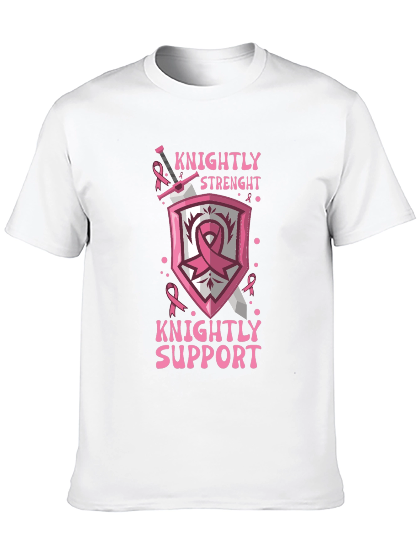 Knightly Strength Breast Cancer Support T-Shirt