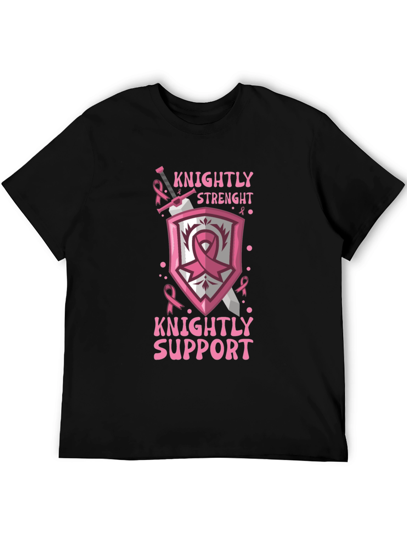 Knightly Strength Breast Cancer Support T-Shirt