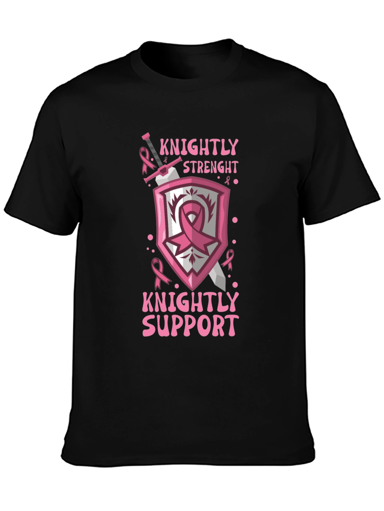 Knightly Strength Breast Cancer Support T-Shirt