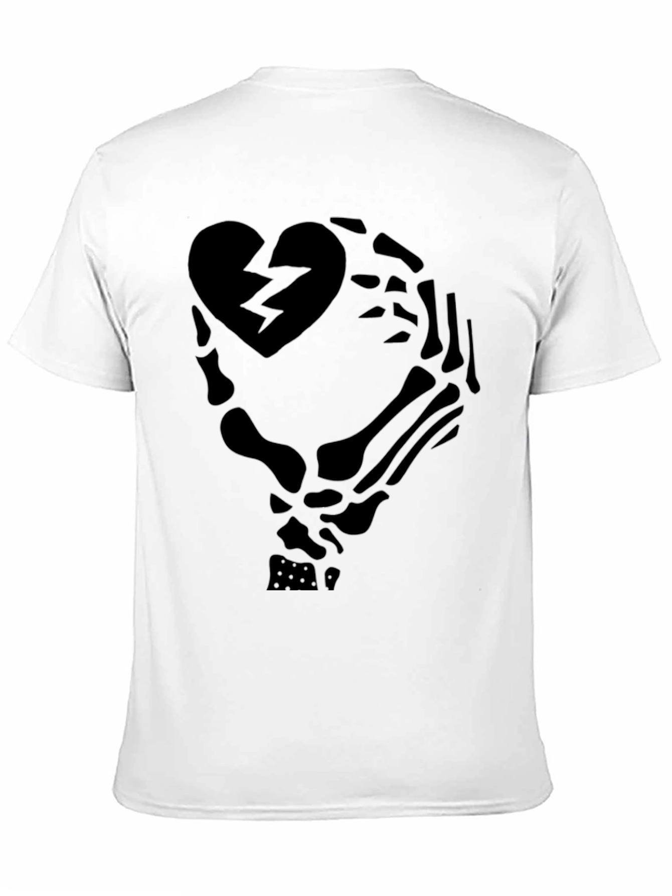 Broken Heart Skeleton Hand Graphic T-Shirt
