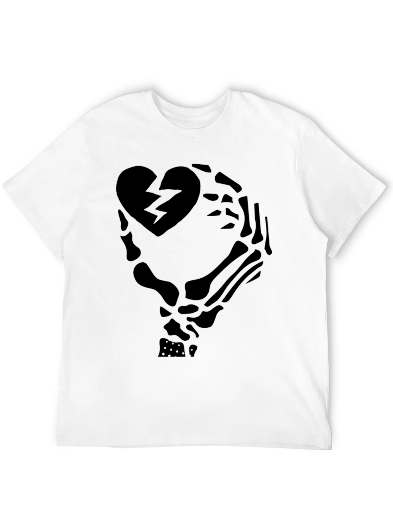 Broken Heart Skeleton Hand Graphic T-Shirt