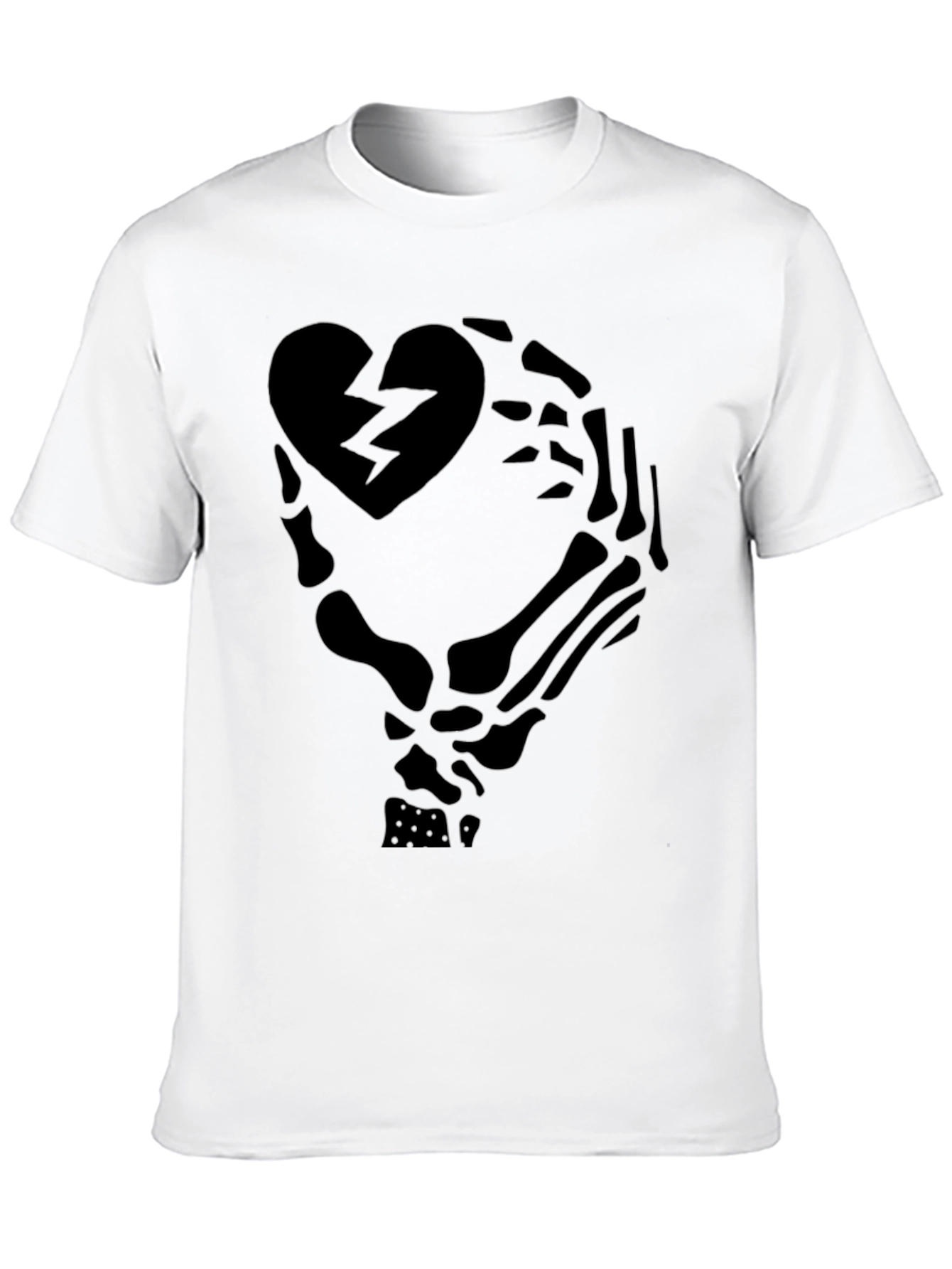 Broken Heart Skeleton Hand Graphic T-Shirt