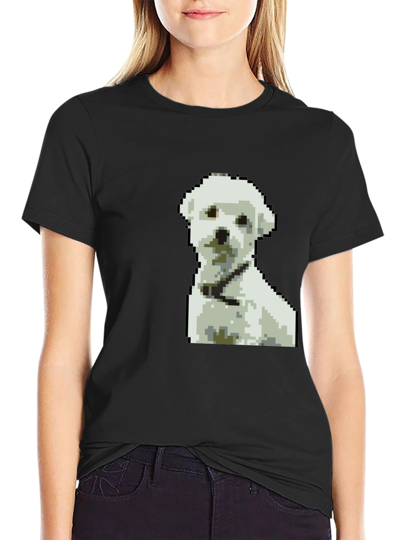 Pixel Art Dog Graphic T-Shirt