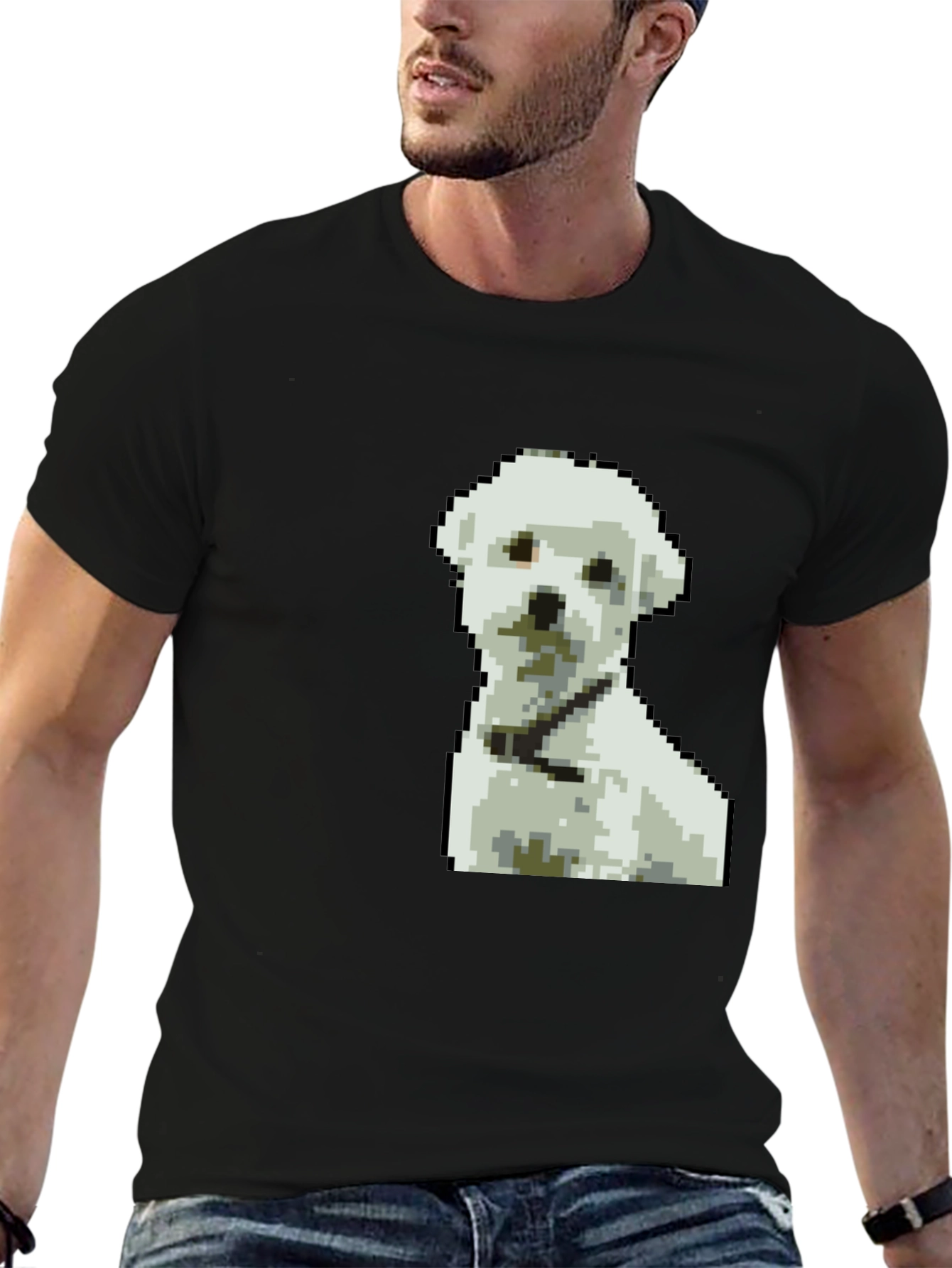 Pixel Art Dog Graphic T-Shirt