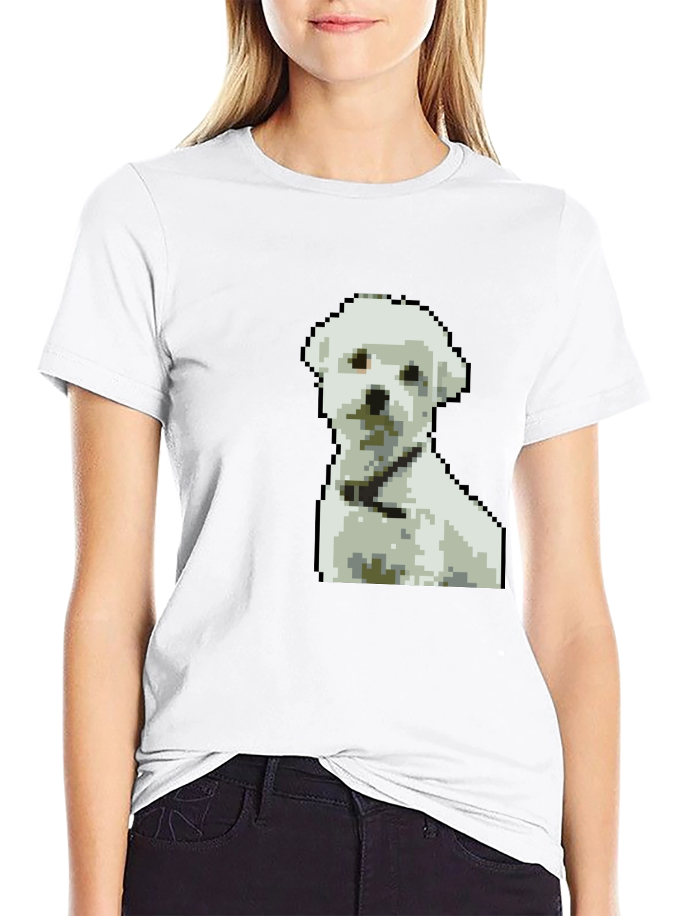 Pixel Art Dog Graphic T-Shirt