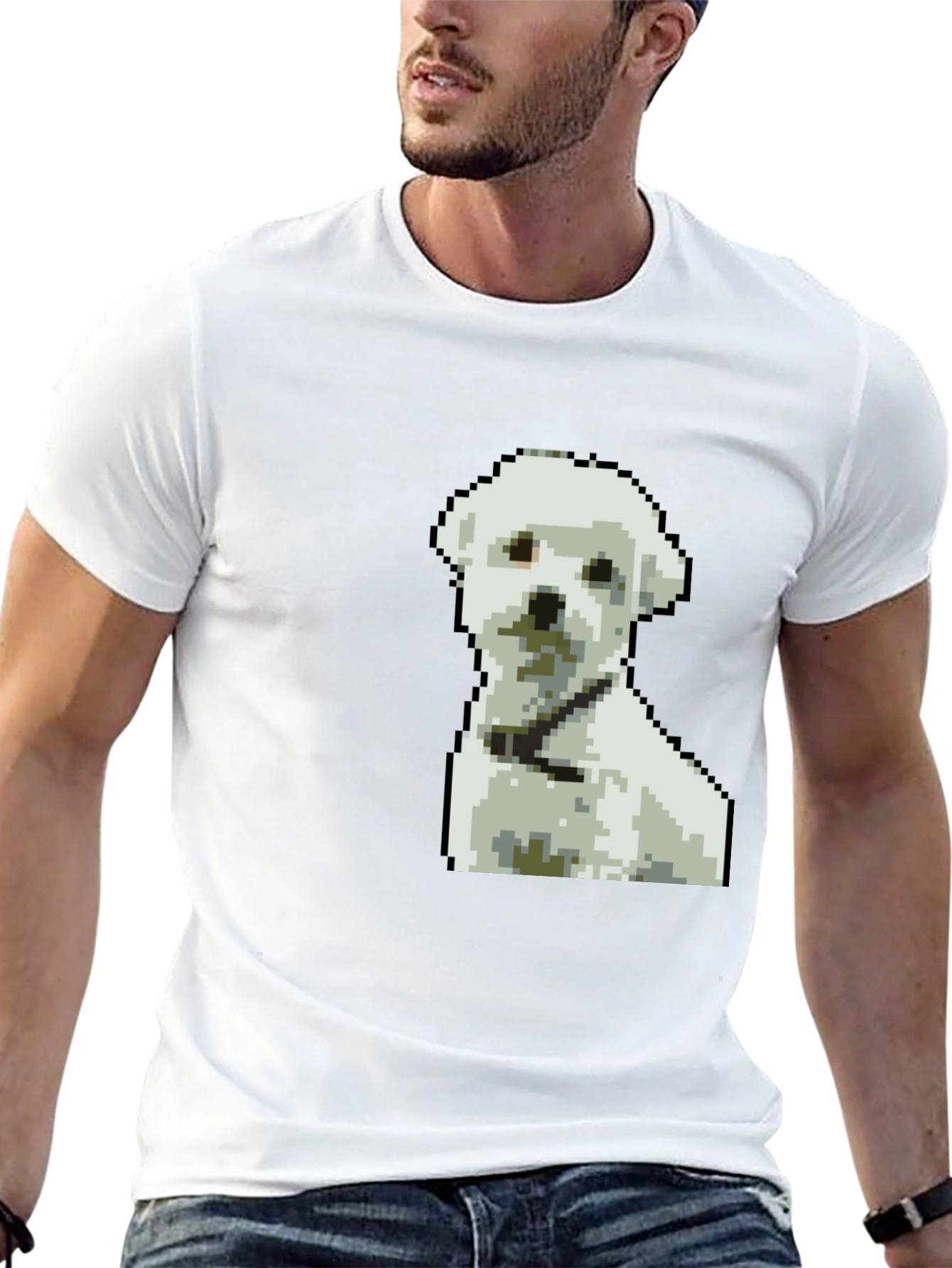 Pixel Art Dog Graphic T-Shirt