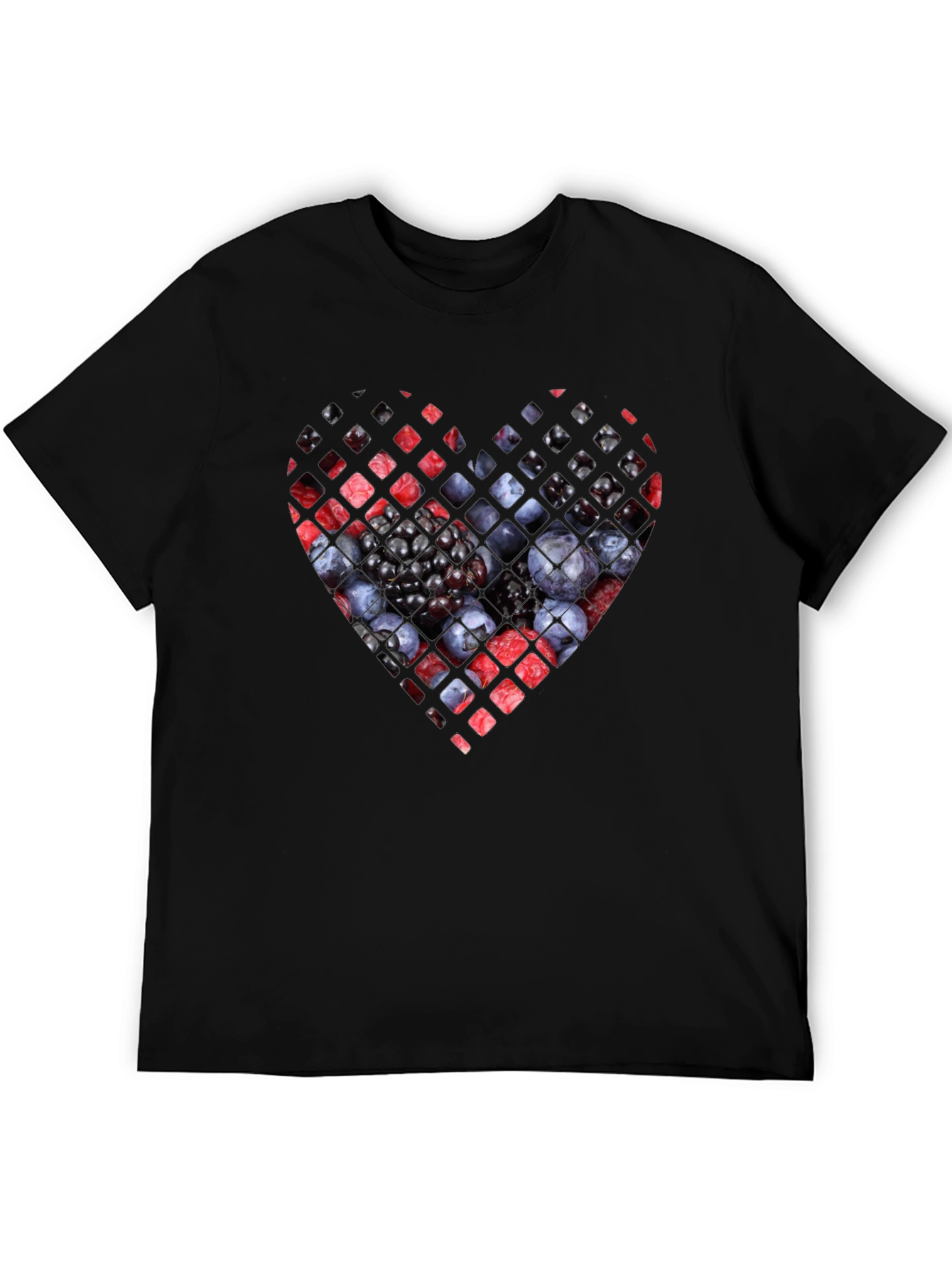 Berry Heart Graphic Tee - Unique Fruit Design