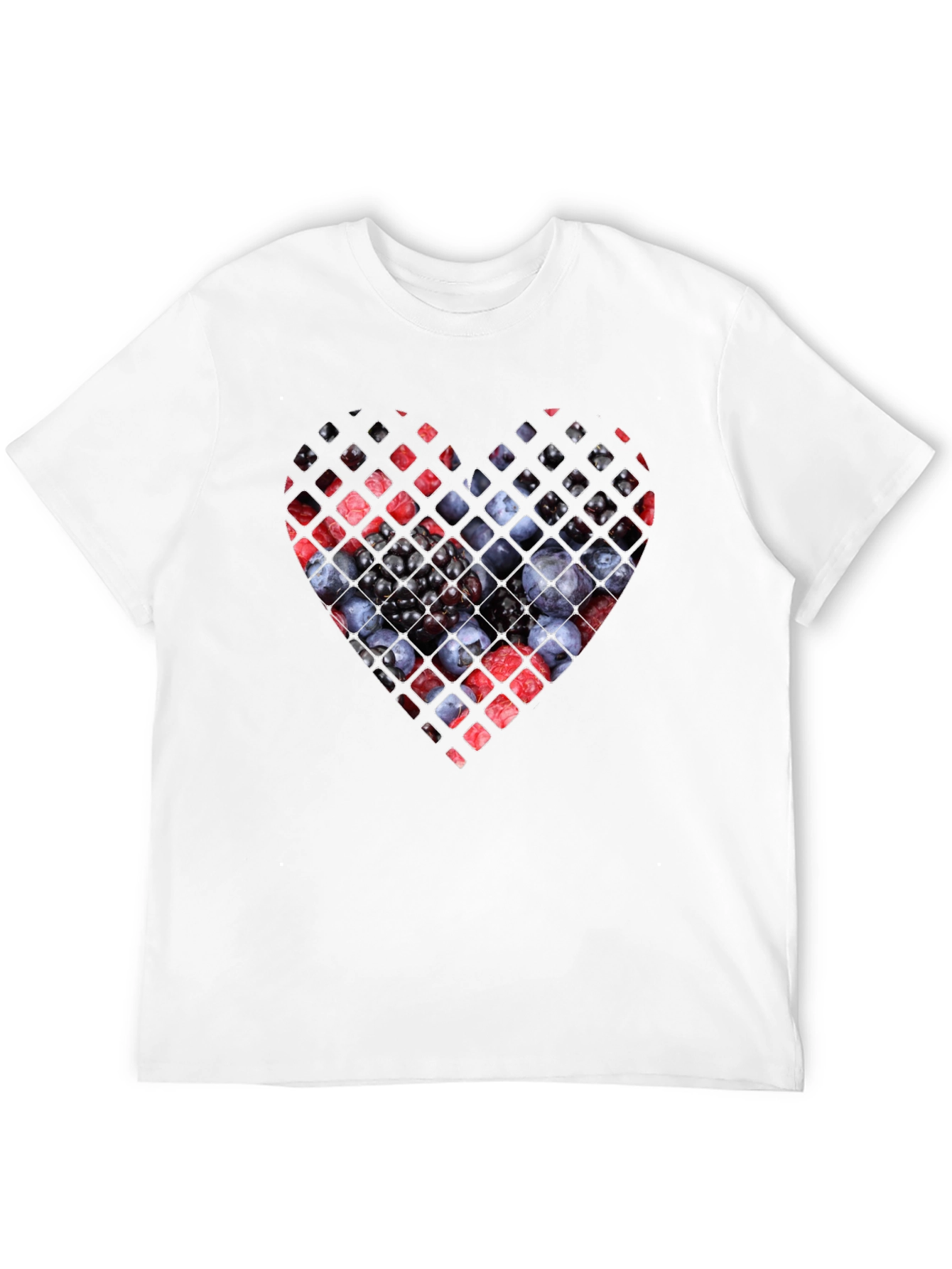 Berry Heart Graphic Tee - Unique Fruit Design
