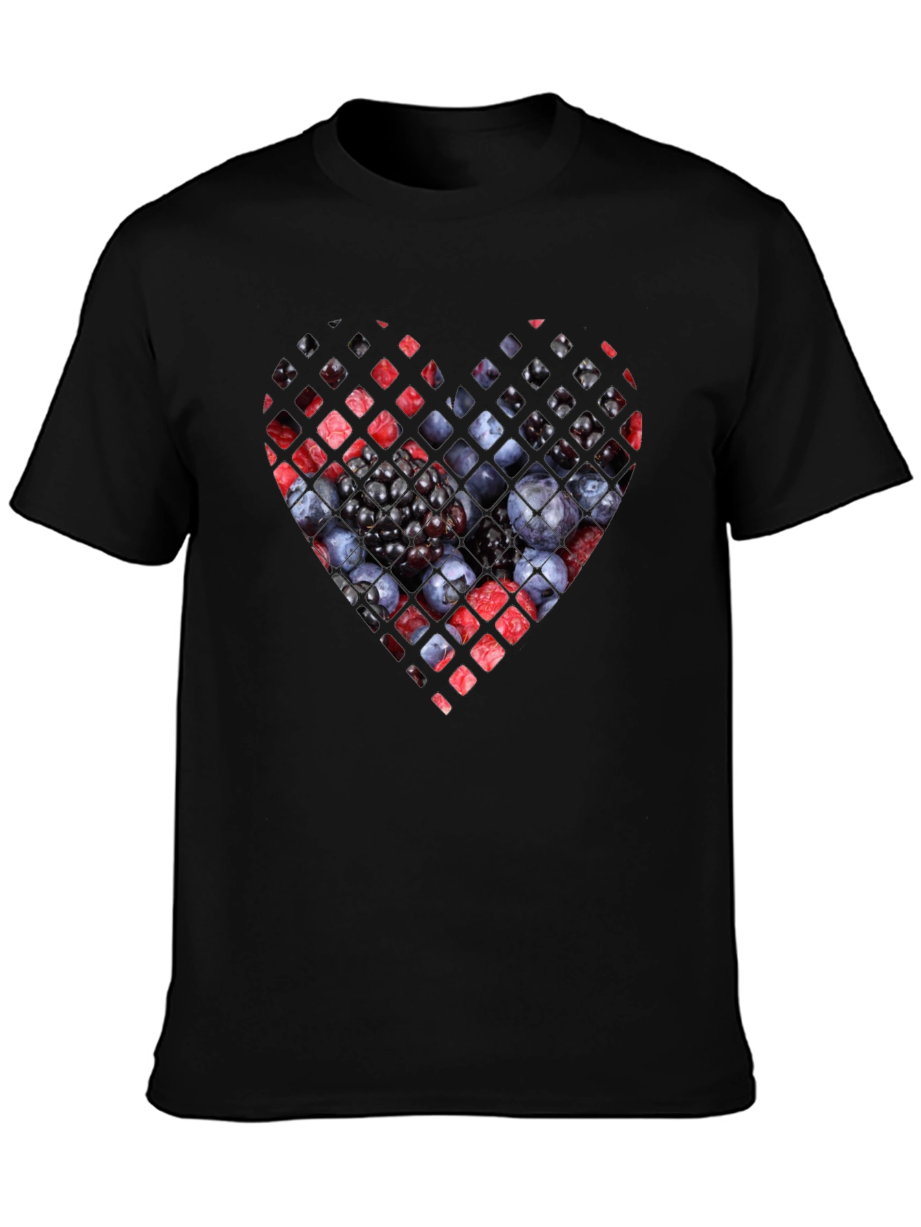 Berry Heart Graphic Tee - Unique Fruit Design