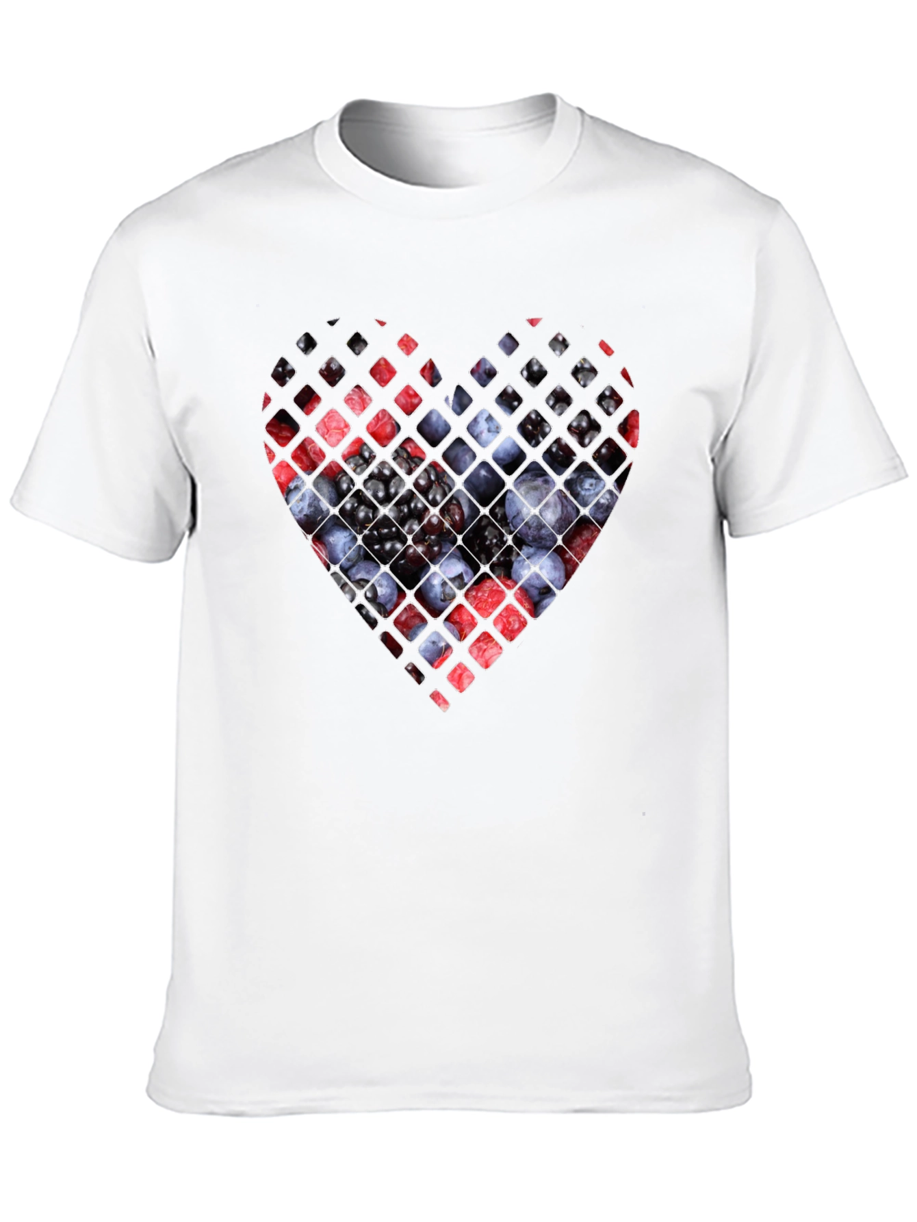 Berry Heart Graphic Tee - Unique Fruit Design