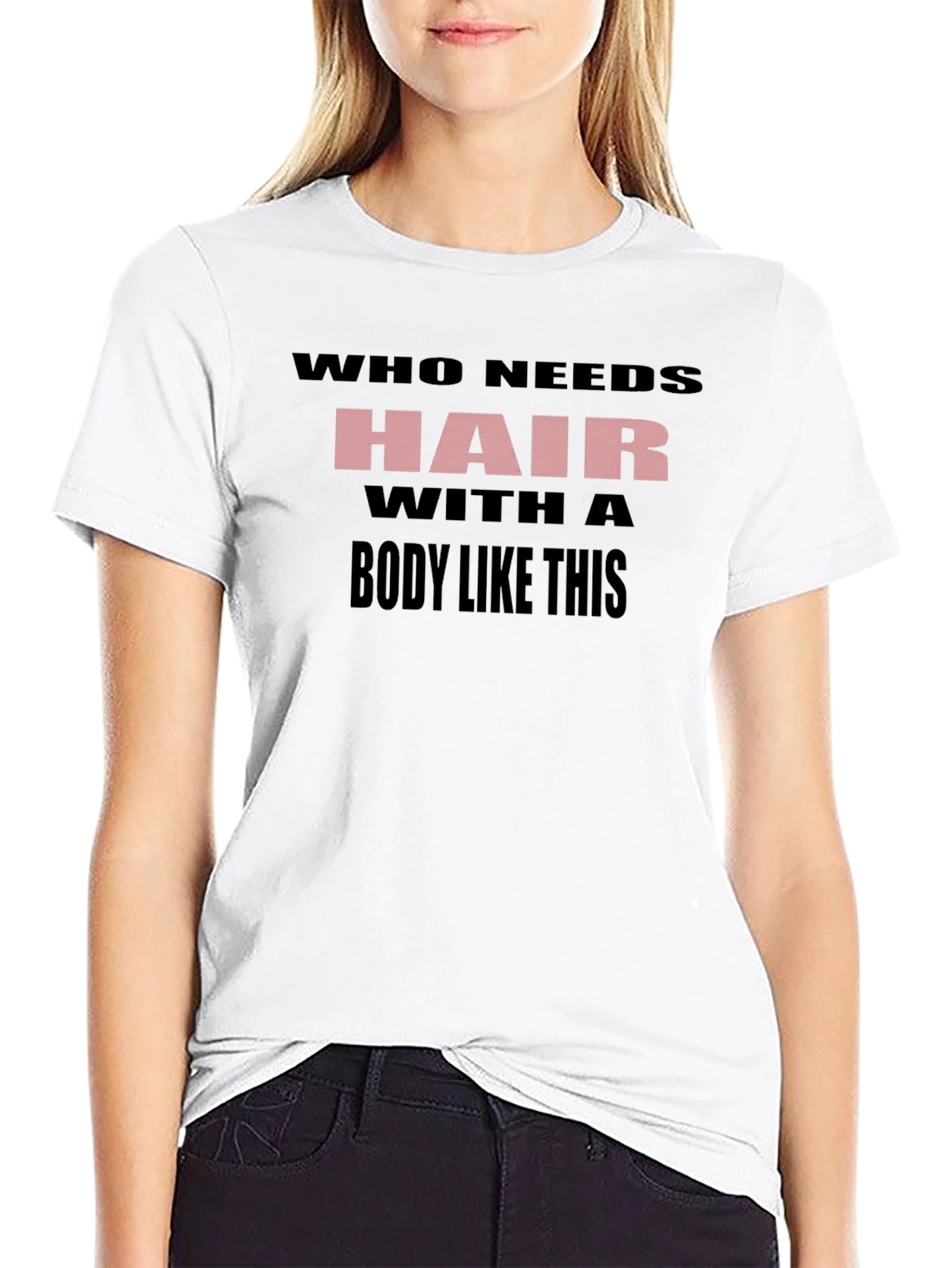 Who Needs Hair T-Shirt Funny Baldness Humor