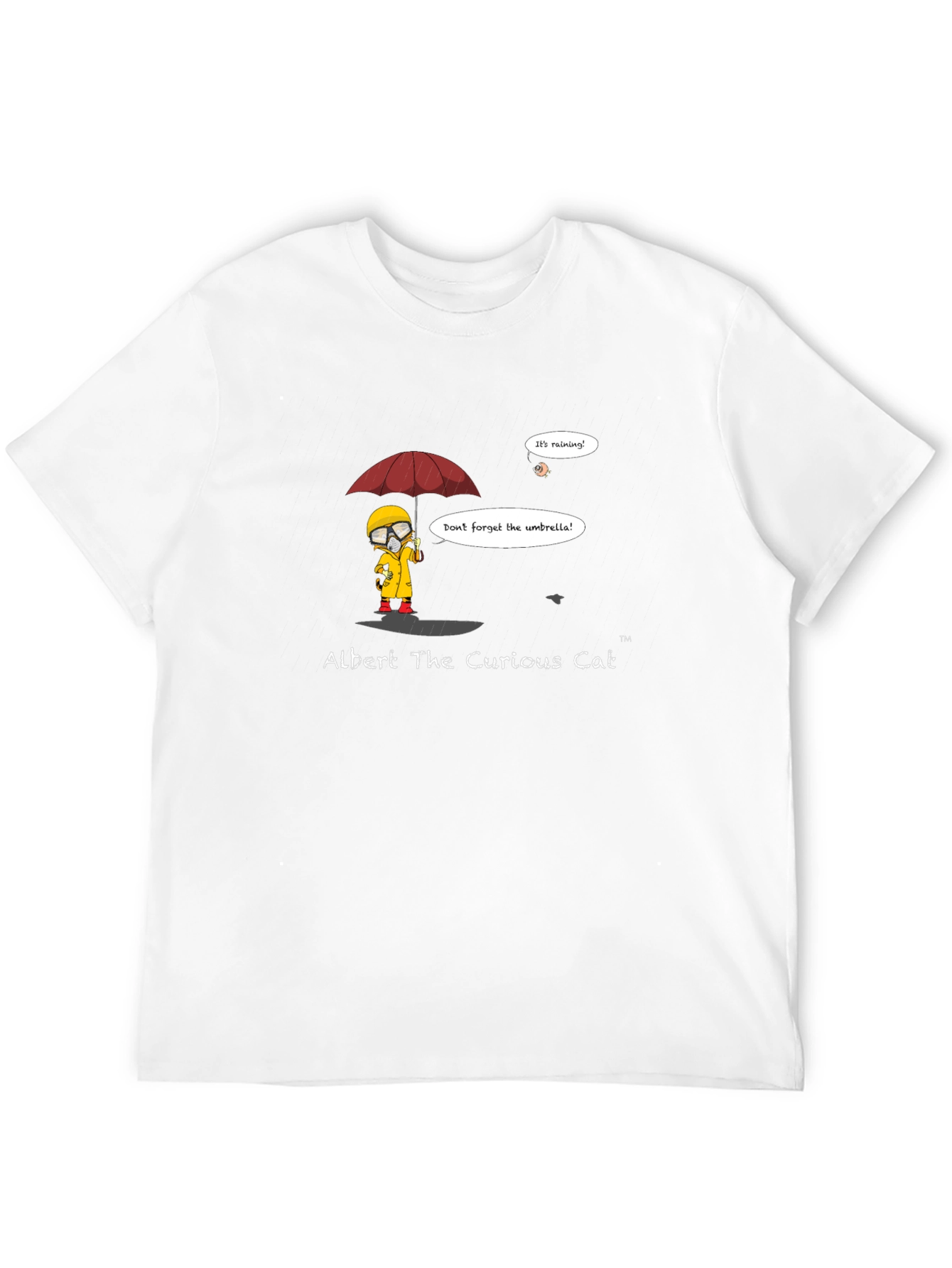 Albert The Curious Cat Black T-Shirt