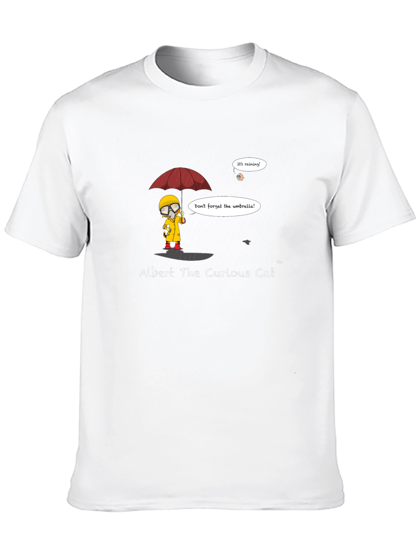 Albert The Curious Cat Black T-Shirt