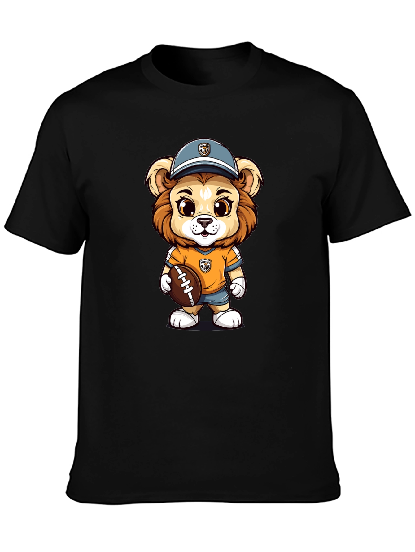 Cartoon Lion Football T-Shirt