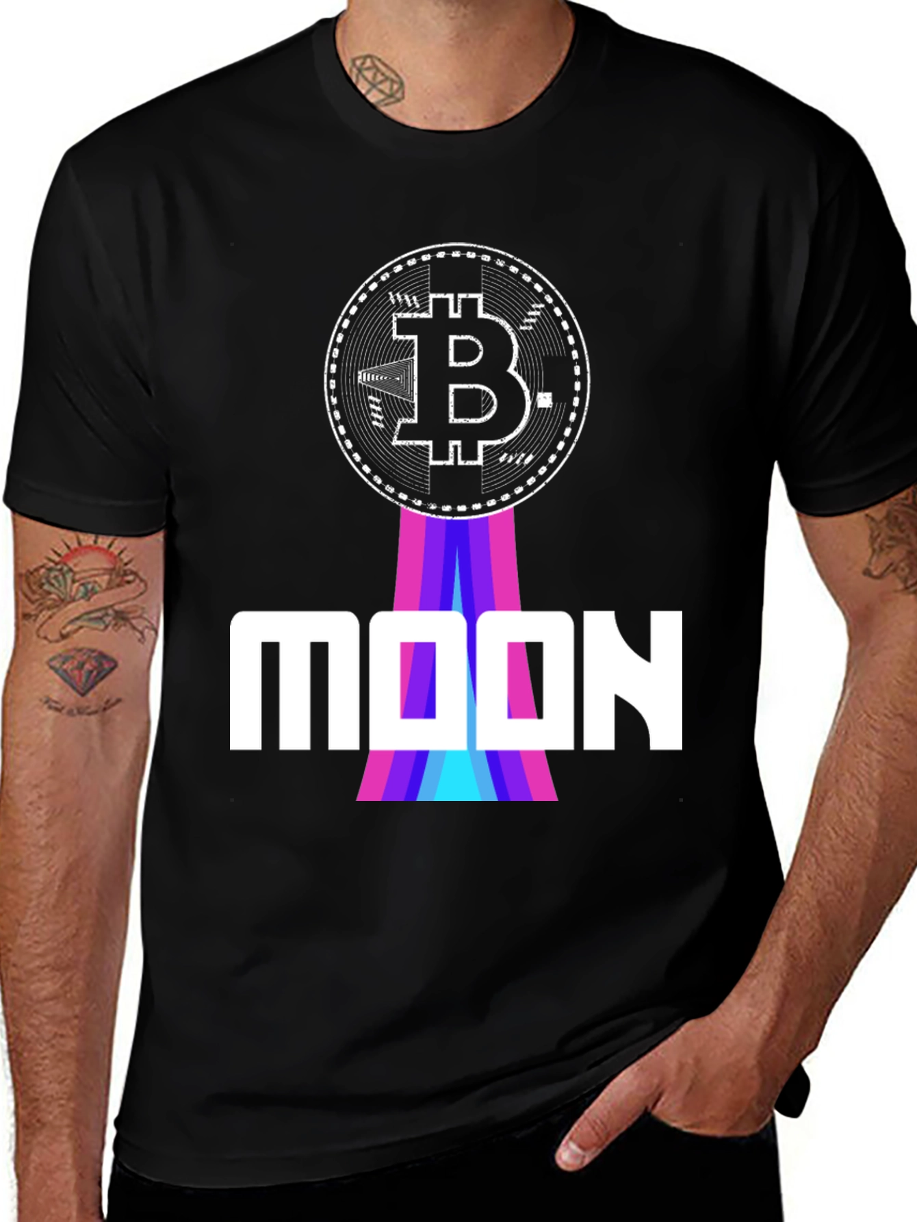 Bitcoin to the Moon Graphic Tee - Black