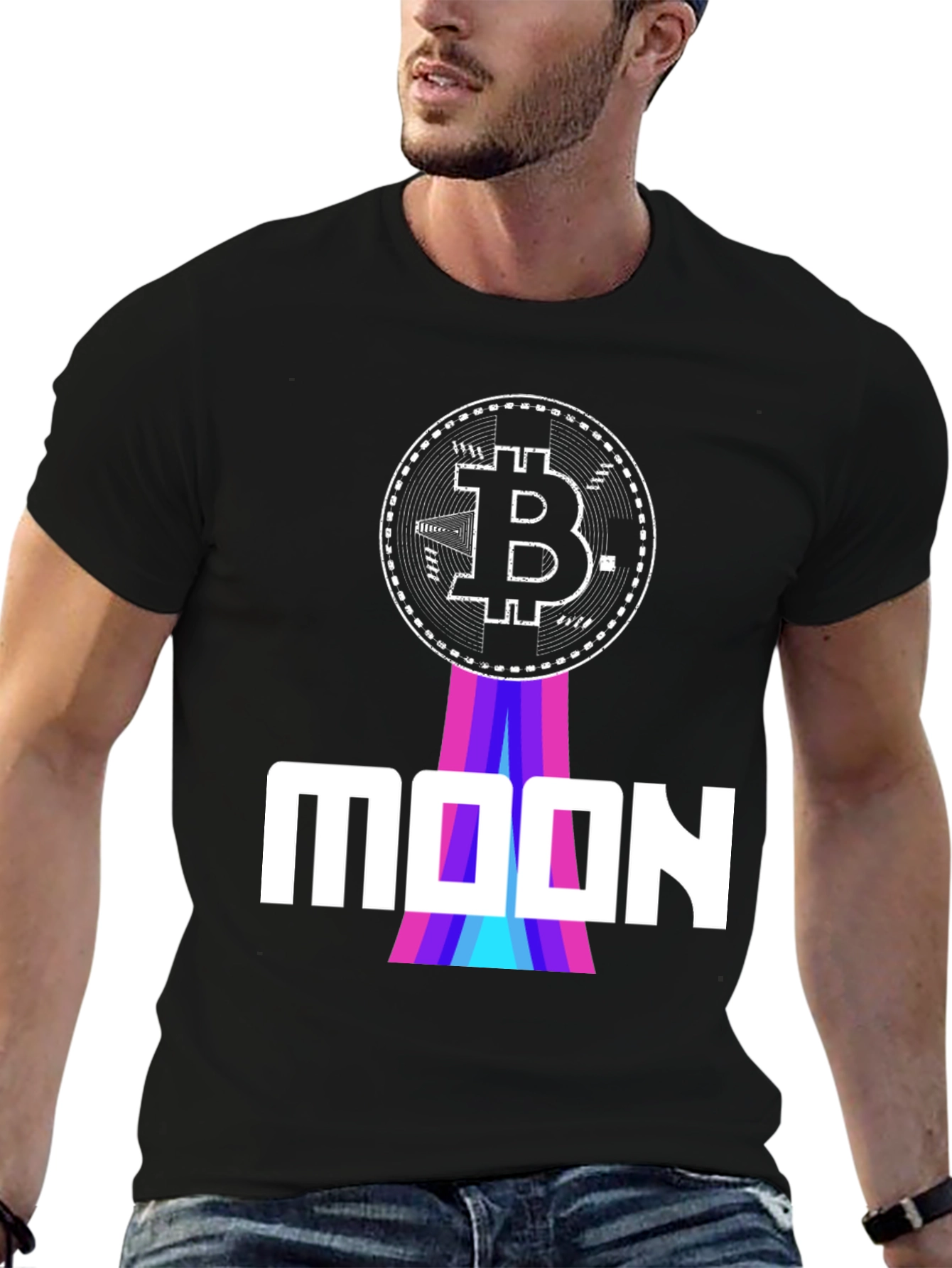 Bitcoin to the Moon Graphic Tee - Black