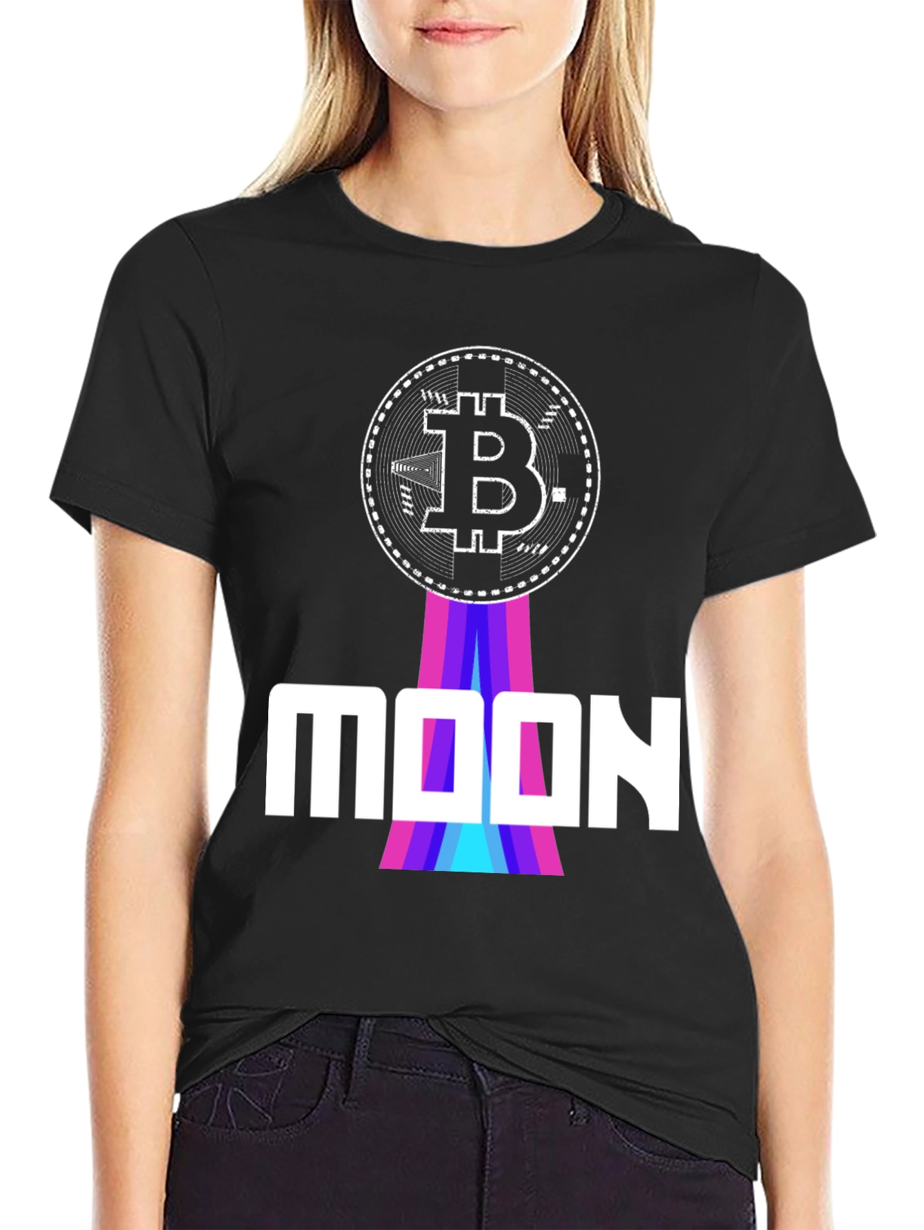 Bitcoin to the Moon Graphic Tee - Black