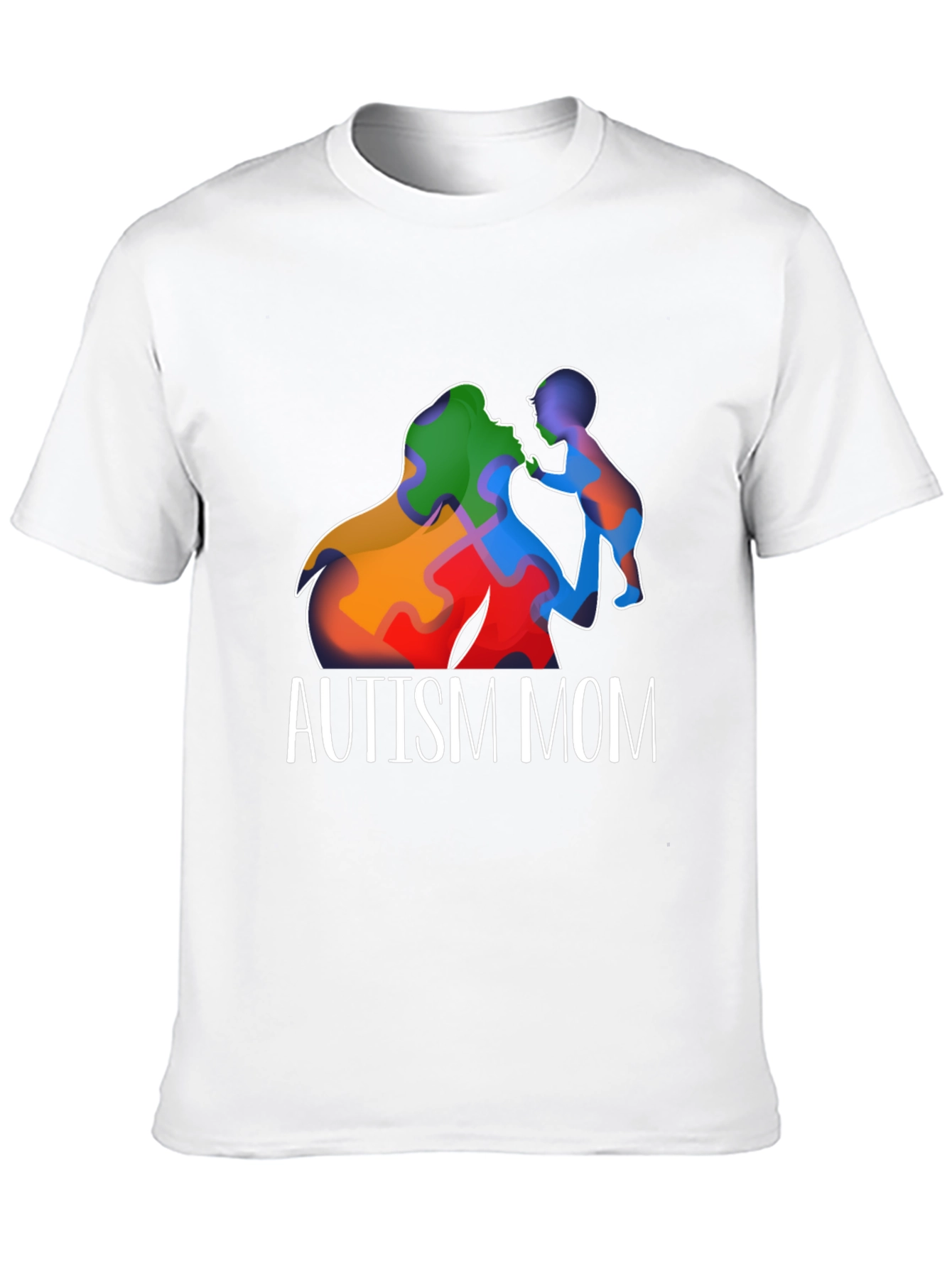 Autism Mom T-Shirt Puzzle Piece Love Support Awareness