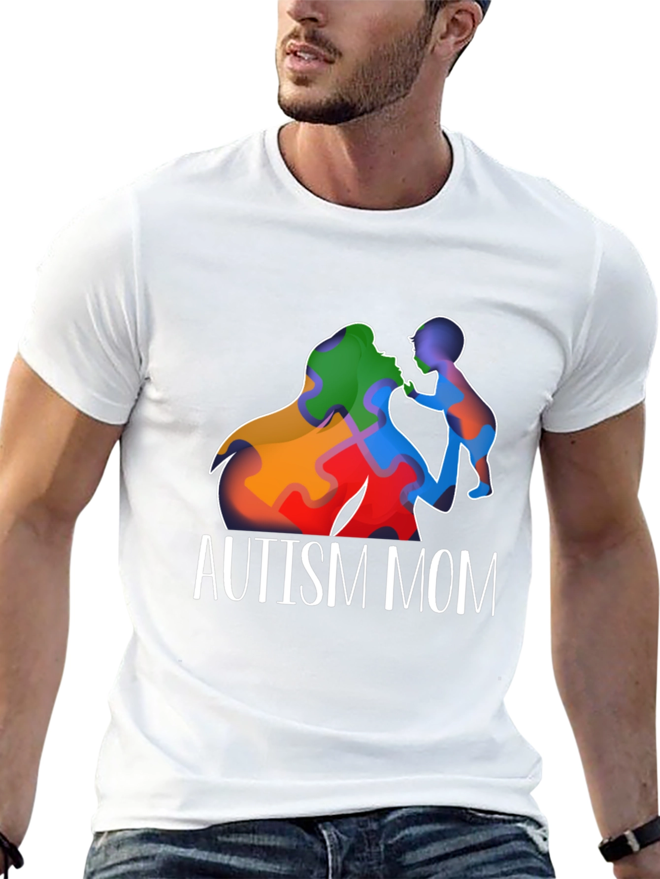 Autism Mom T-Shirt Puzzle Piece Love Support Awareness