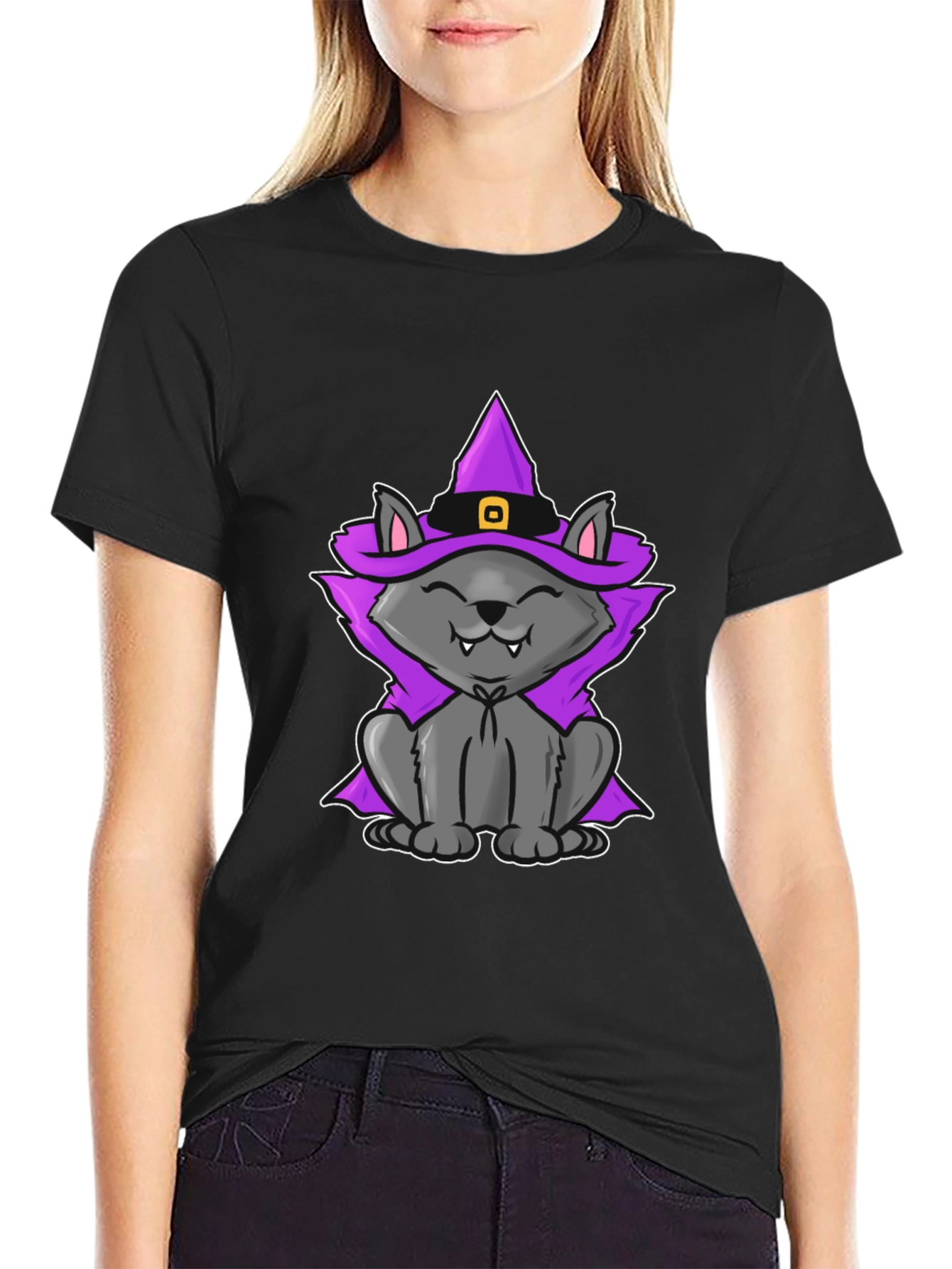 Witch Cat T-Shirt - Halloween Tee