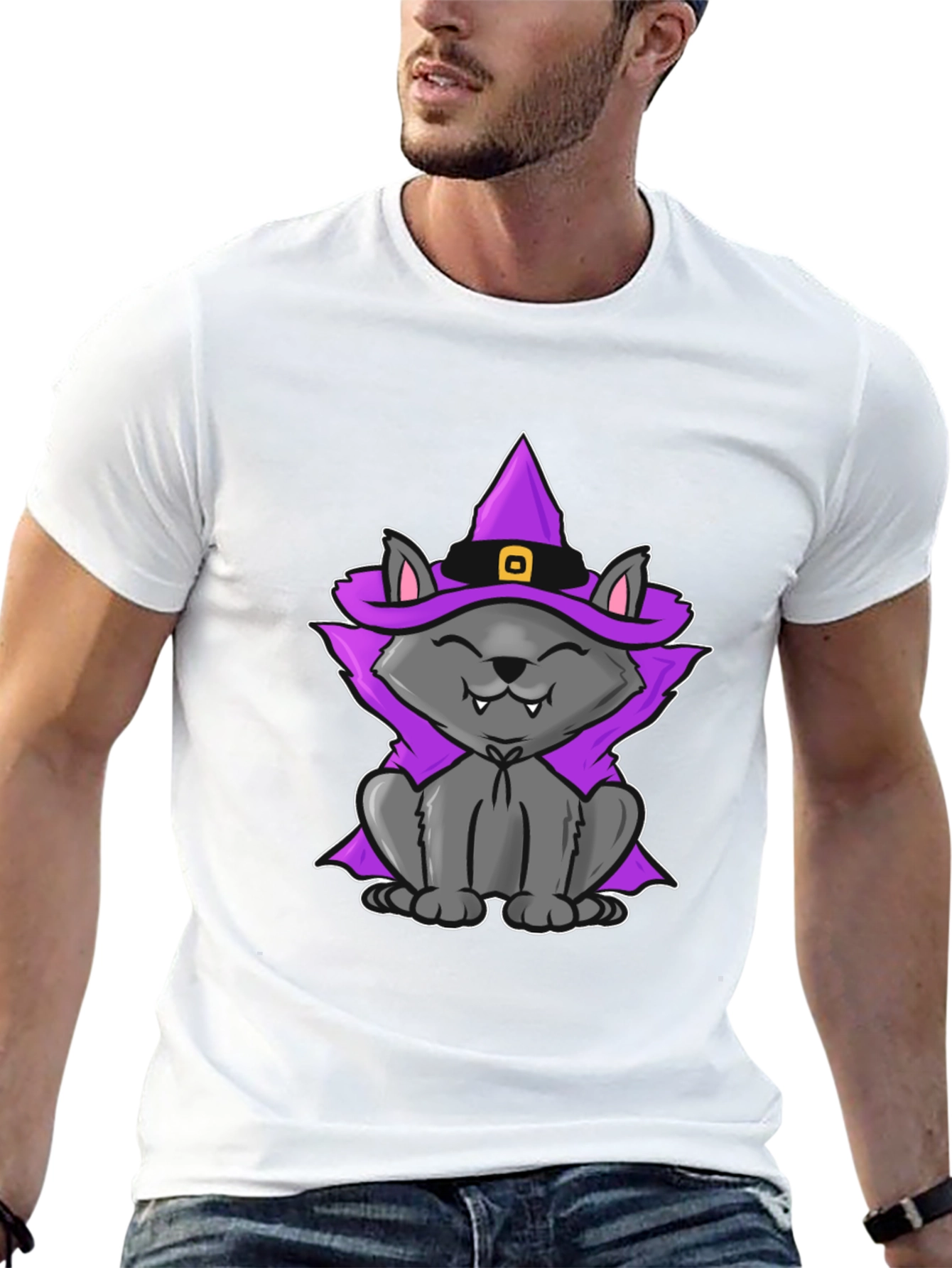 Witch Cat T-Shirt - Halloween Tee