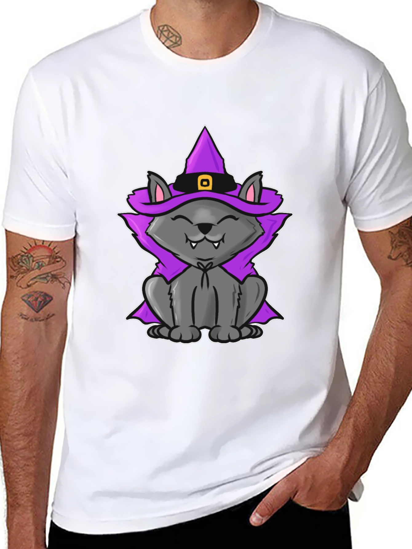 Witch Cat T-Shirt - Halloween Tee