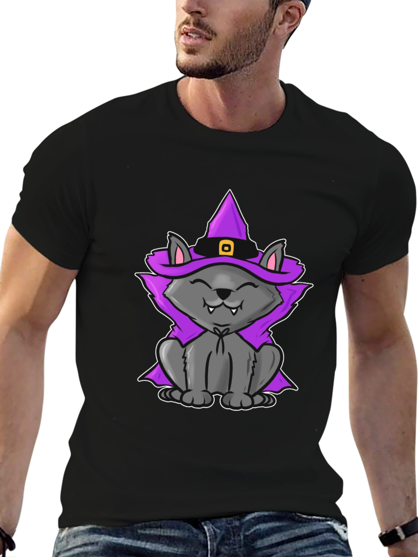 Witch Cat T-Shirt - Halloween Tee