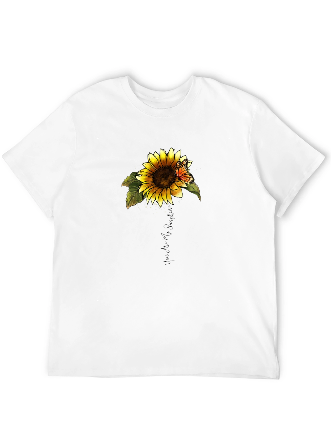 Sunflower Butterfly Graphic Tee - You Are My Sunshine