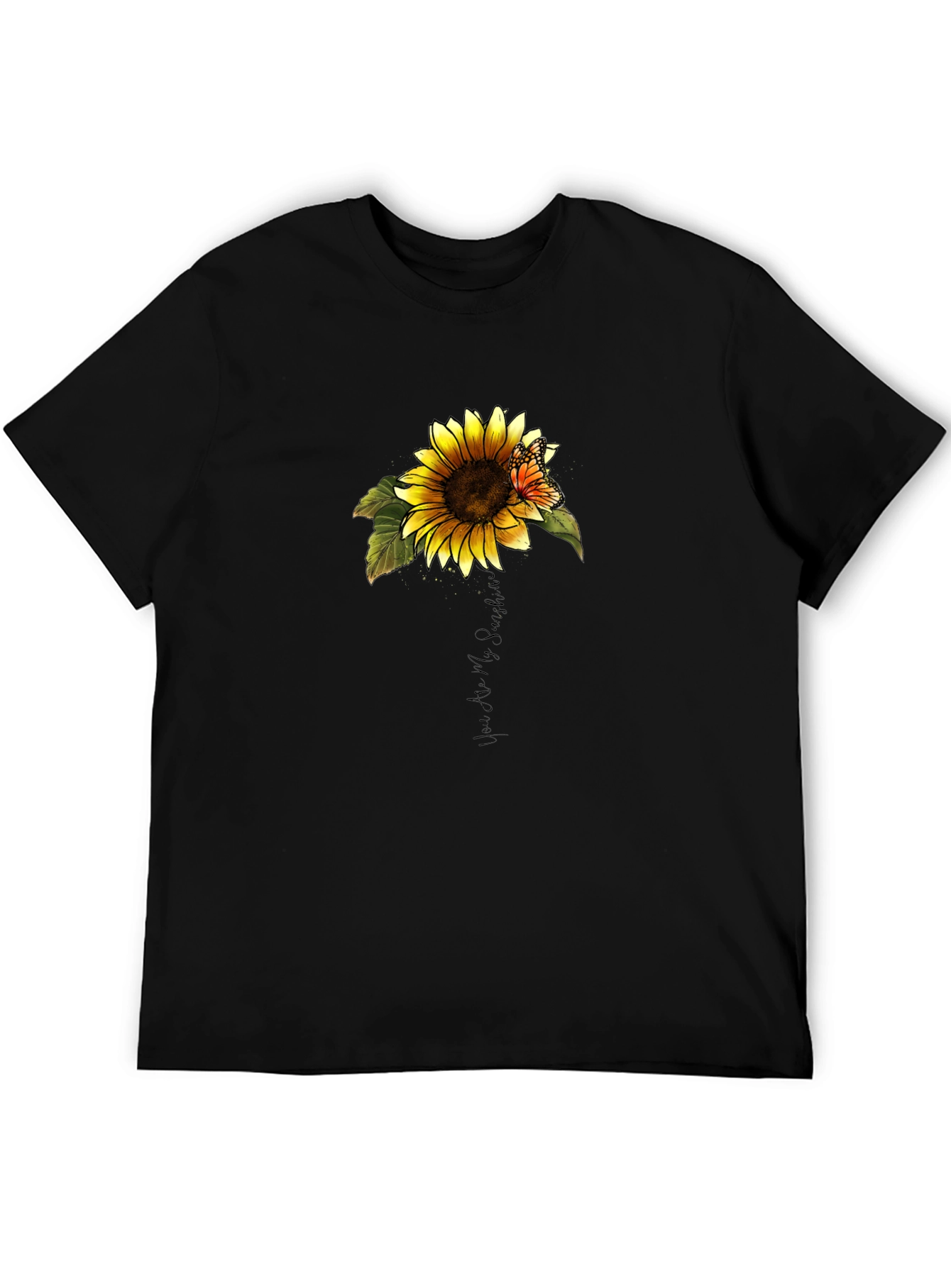 Sunflower Butterfly Graphic Tee - You Are My Sunshine