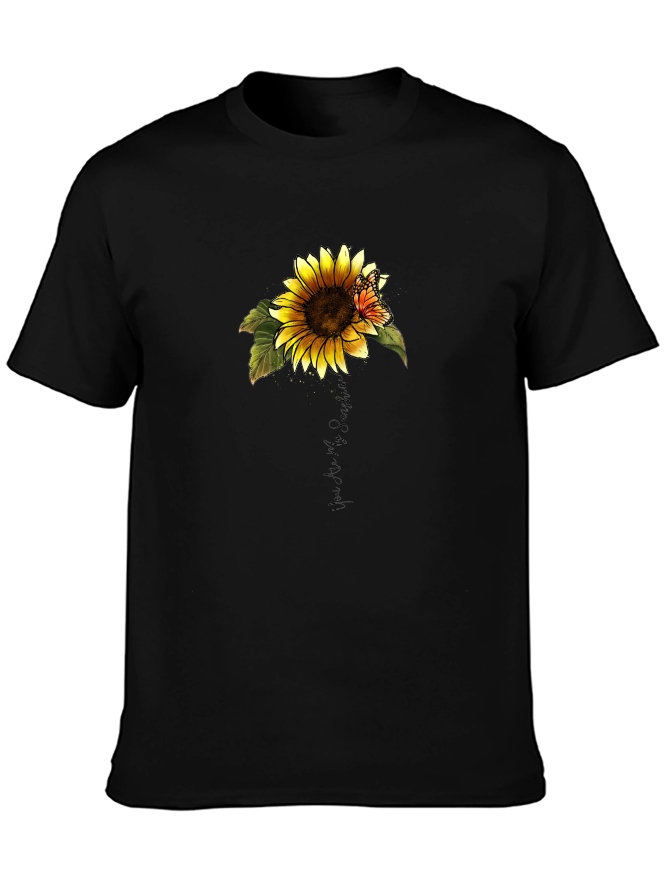 Sunflower Butterfly Graphic Tee - You Are My Sunshine