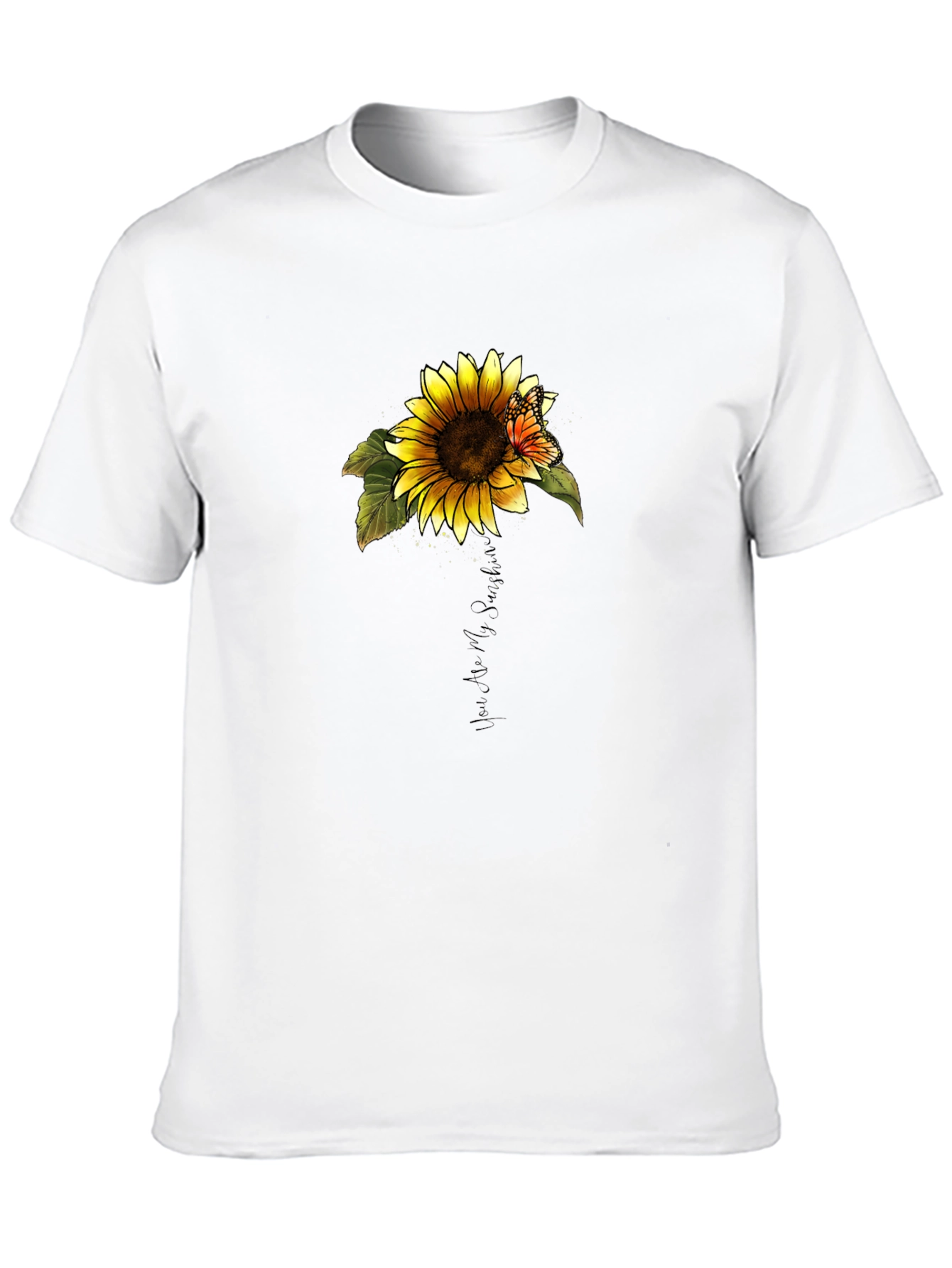 Sunflower Butterfly Graphic Tee - You Are My Sunshine