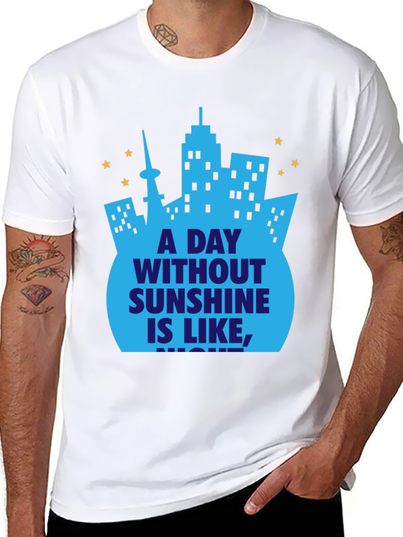 A Day Without Sunshine T-Shirt - City Skyline Design