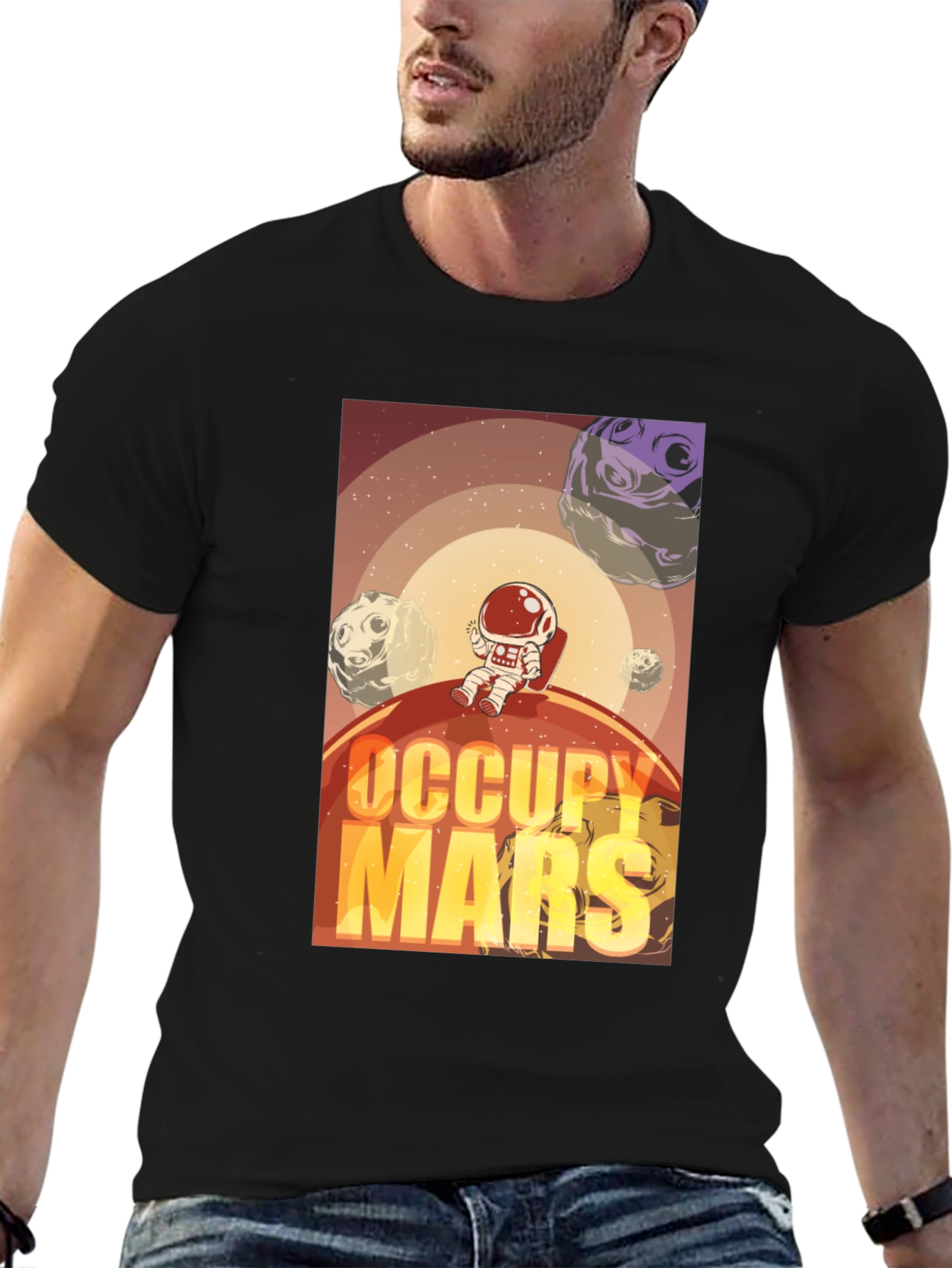 Occupy Mars Graphic T-Shirt - Space Adventure Tee